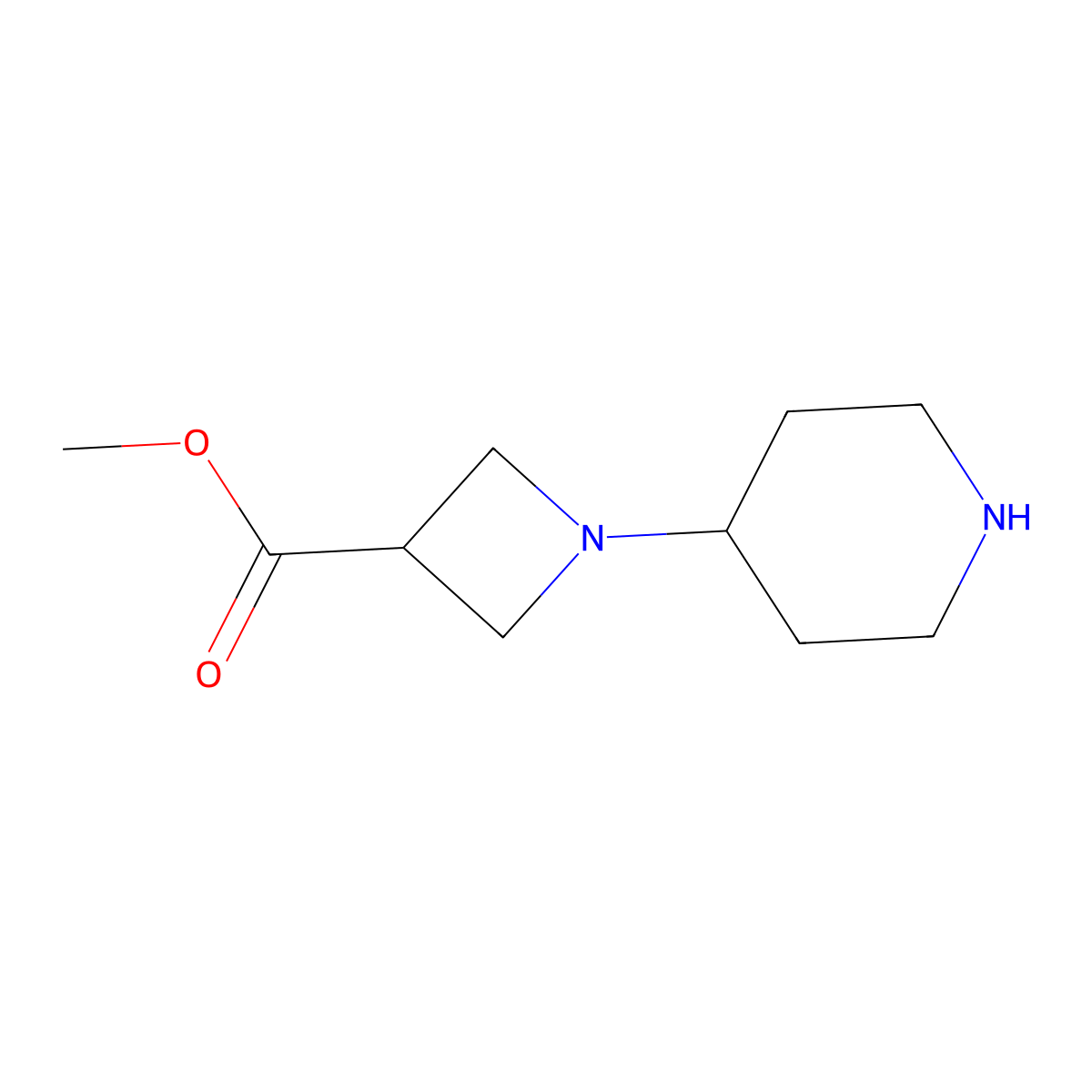 Methyl 1-(piperidin-4-yl)azetidine-3-carboxylate molecular structure, CAS 2567503-29-9
