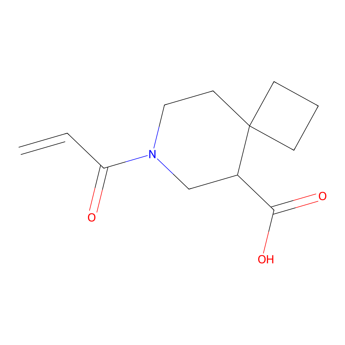 7-(Prop-2-enoyl)-7-azaspiro[3.5]nonane-5-carboxylic acid molecular structure, CAS 2567503-30-2