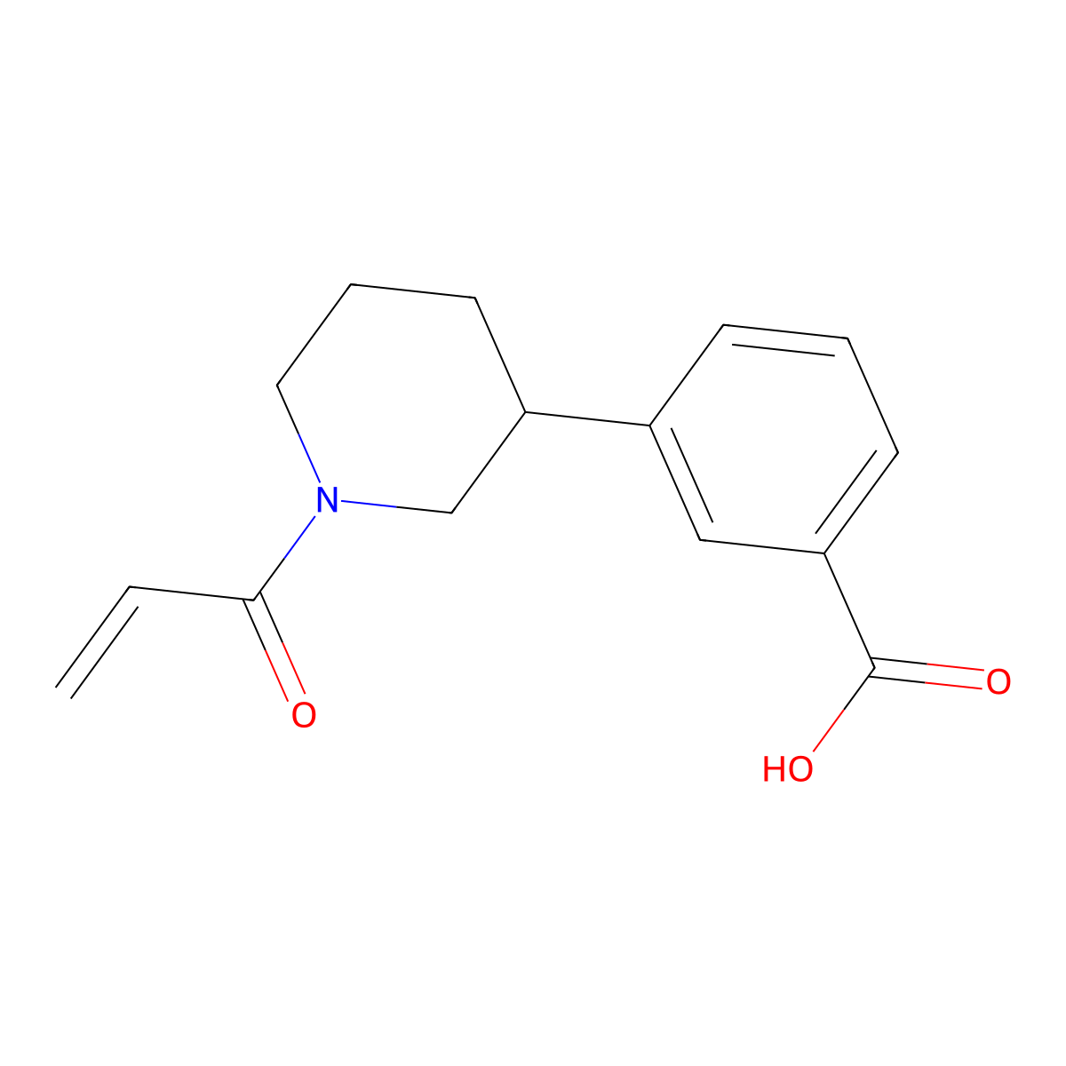 3-(1-Prop-2-enoylpiperidin-3-yl)benzoic acid molecular structure, CAS 2567503-32-4
