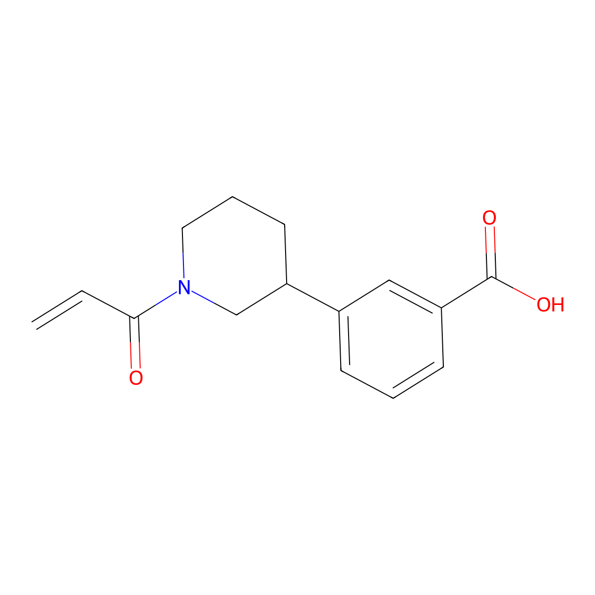 3-(1-Prop-2-enoylpiperidin-3-yl)benzoic acid molecular structure, CAS 2567503-32-4