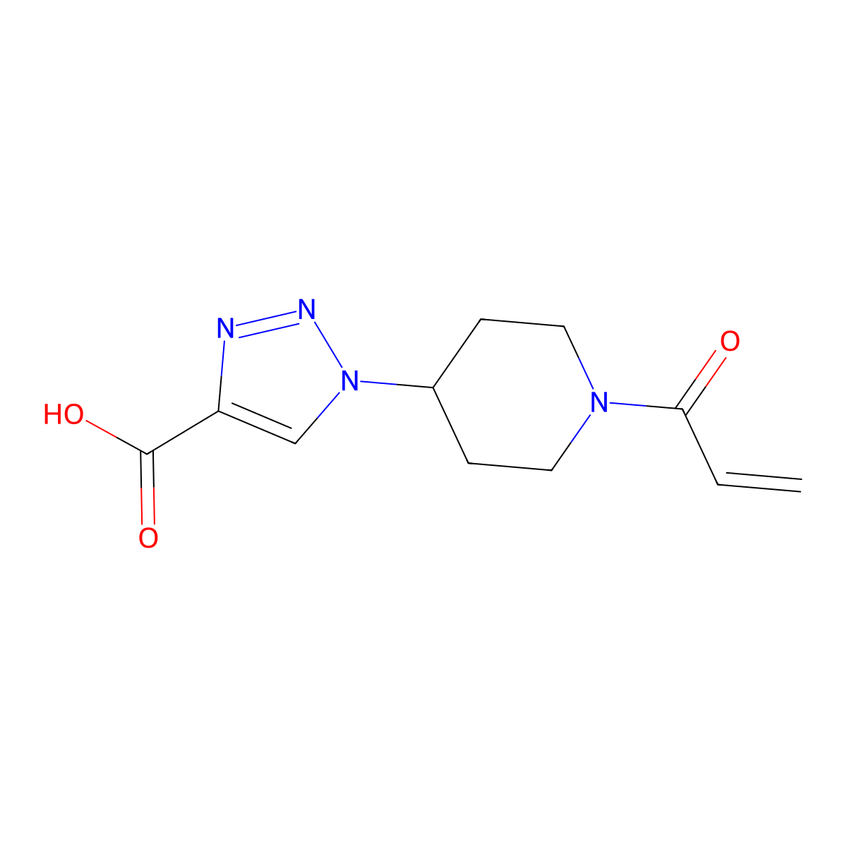 1-(1-Prop-2-enoylpiperidin-4-yl)triazole-4-carboxylic acid molecular structure, CAS 2567503-33-5