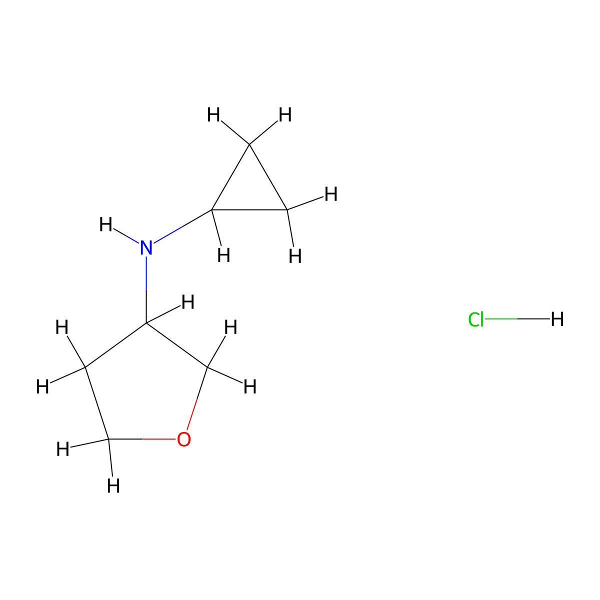 N-cyclopropyloxolan-3-aminehydrochloride molecular structure, CAS 2567503-34-6