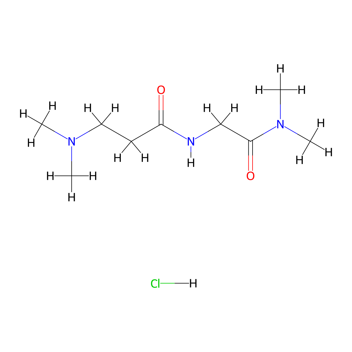 3-(dimethylamino)-N-((dimethylcarbamoyl)methyl)propanamide hydrochloride molecular structure, CAS 2567503-39-1