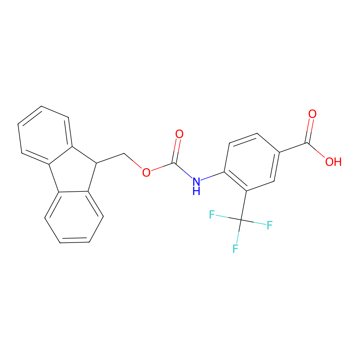 4-({[(9H-fluoren-9-yl)methoxy]carbonyl}amino)-3-(trifluoromethyl)benzoic acid molecular structure, CAS 2567503-41-5