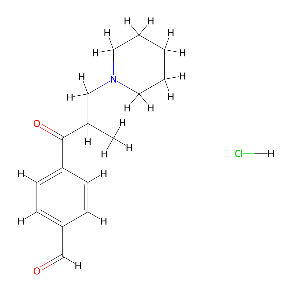 4-[2-Methyl-3-(piperidin-1-yl)propanoyl]benzaldehydehydrochloride molecular structure, CAS 2567503-49-3
