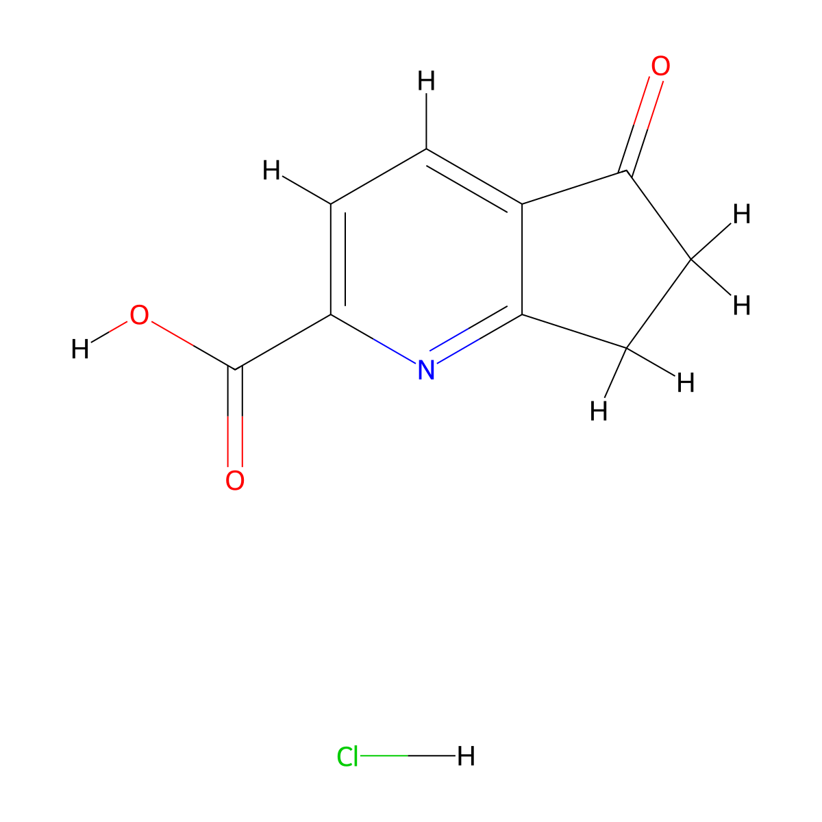 5-oxo-5H,6H,7H-cyclopenta[b]pyridine-2-carboxylicacidhydrochloride molecular structure, CAS 2567503-50-6