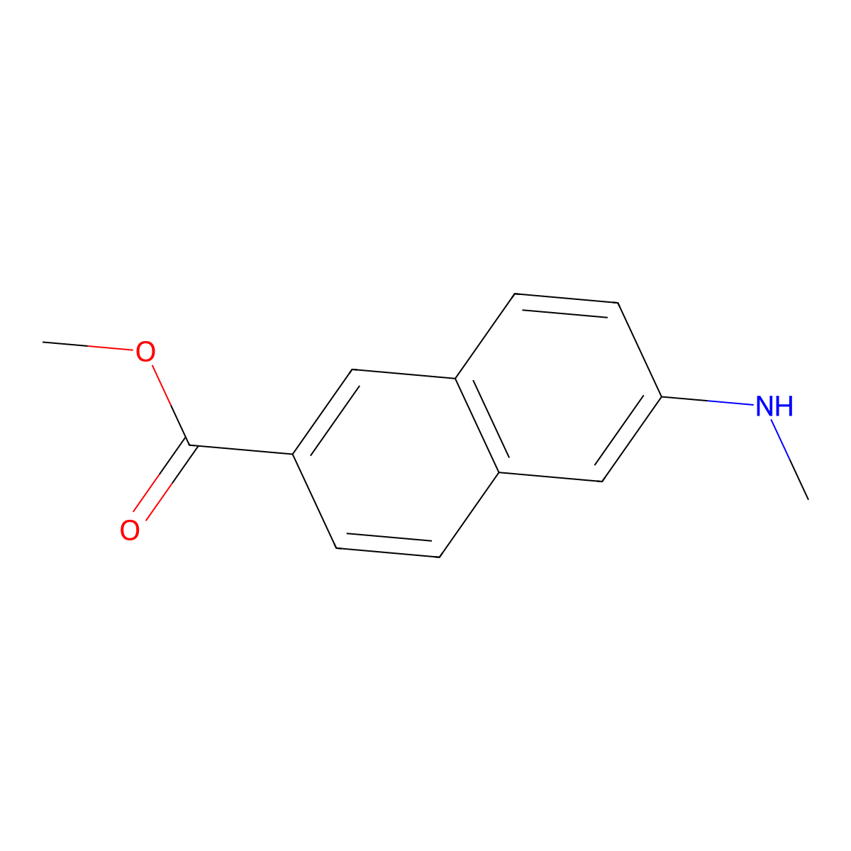 Methyl 6-(methylamino)naphthalene-2-carboxylate molecular structure, CAS 2567503-57-3