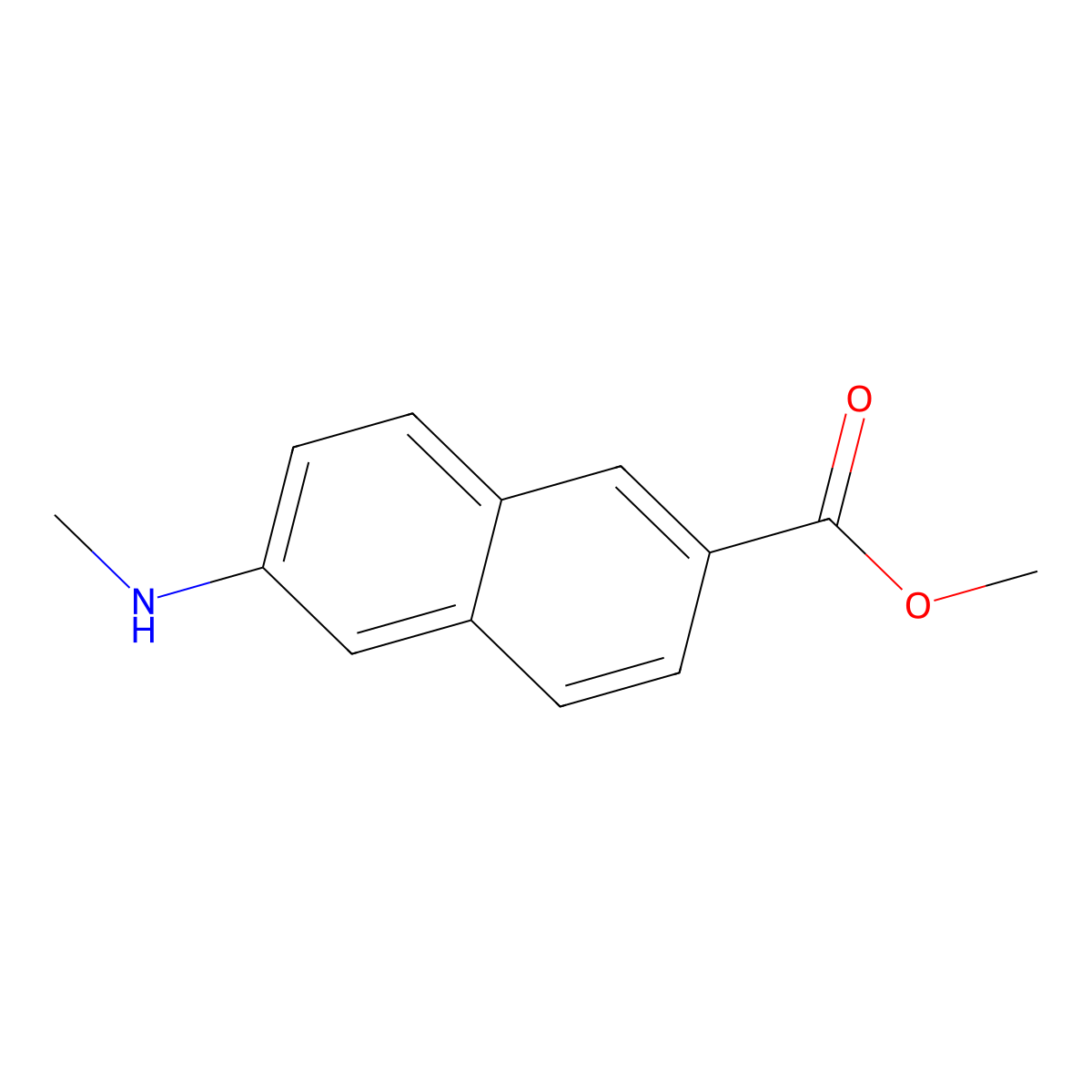 Methyl 6-(methylamino)naphthalene-2-carboxylate molecular structure, CAS 2567503-57-3