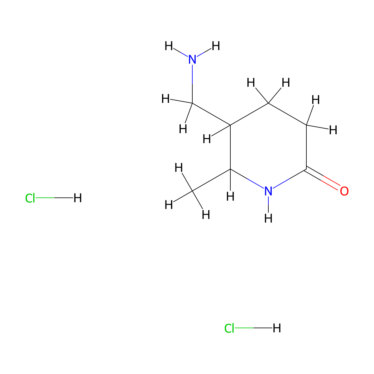 5-(Aminomethyl)-6-methylpiperidin-2-one dihydrochloride molecular structure, CAS 2567503-58-4