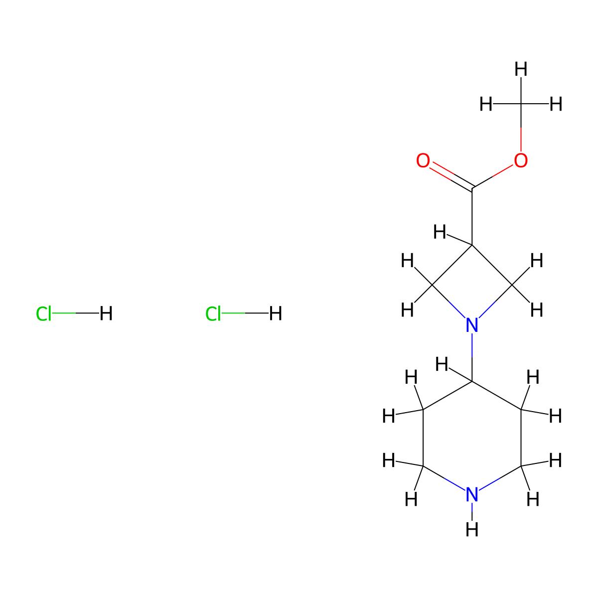 Methyl 1-(piperidin-4-yl)azetidine-3-carboxylate dihydrochloride molecular structure, CAS 2567503-67-5