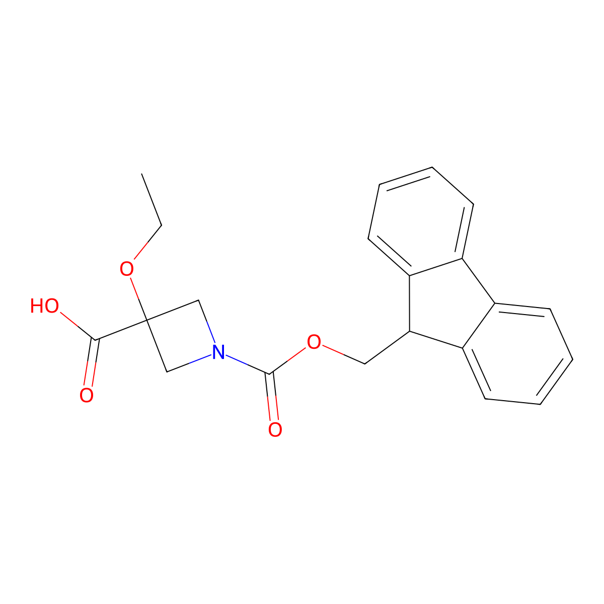 3-ethoxy-1-{[(9H-fluoren-9-yl)methoxy]carbonyl}azetidine-3-carboxylic acid molecular structure, CAS 2567503-72-2