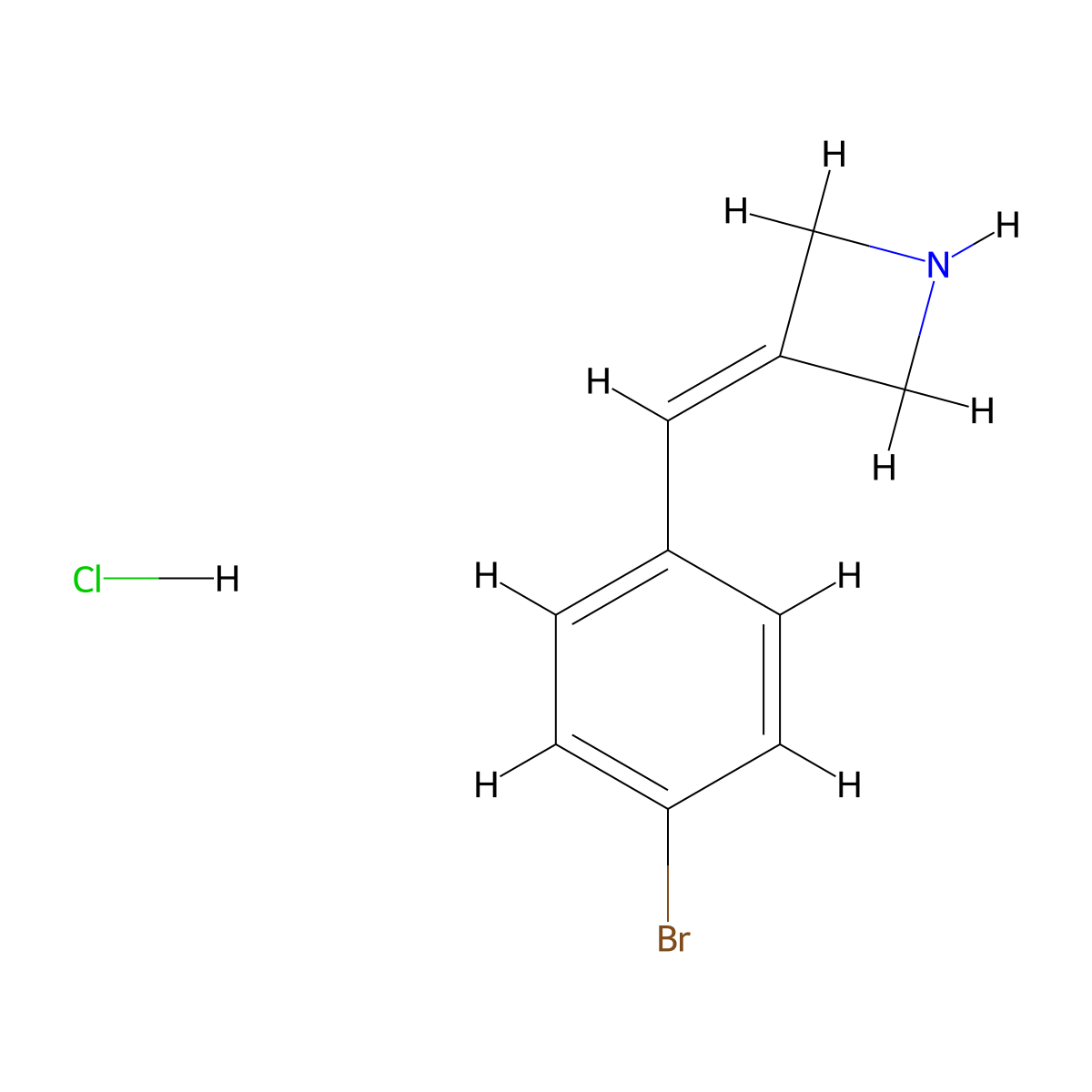 3-((4-Bromophenyl)methylidene)azetidine hydrochloride molecular structure, CAS 2567503-80-2
