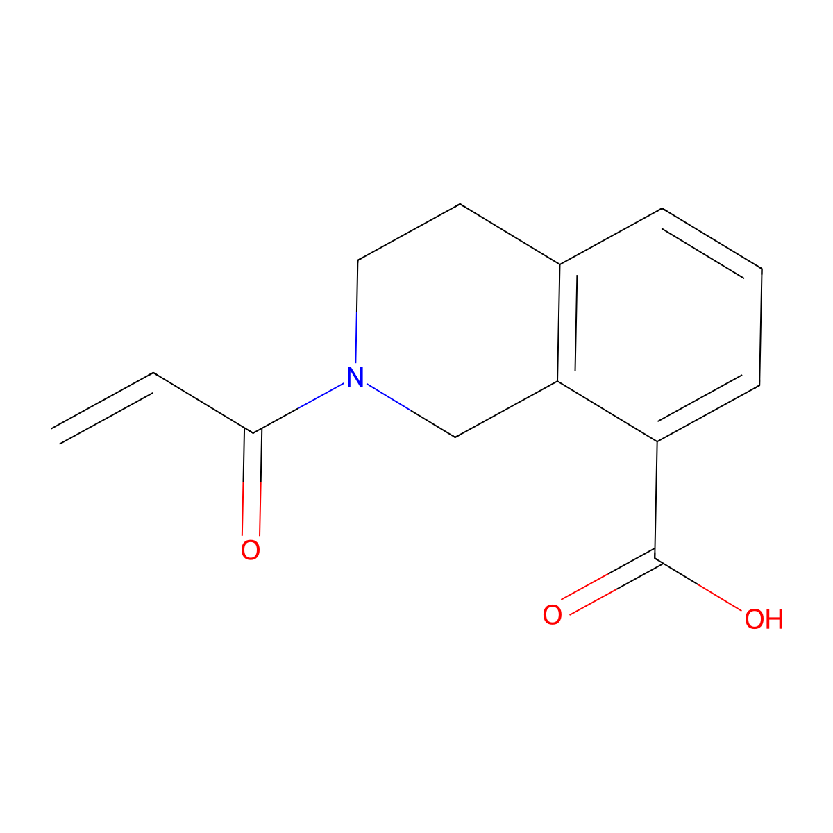2-Prop-2-enoyl-3,4-dihydro-1H-isoquinoline-8-carboxylic acid molecular structure, CAS 2567503-82-4