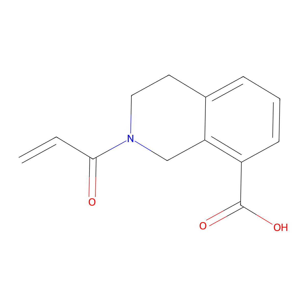 2-Prop-2-enoyl-3,4-dihydro-1H-isoquinoline-8-carboxylic acid molecular structure, CAS 2567503-82-4
