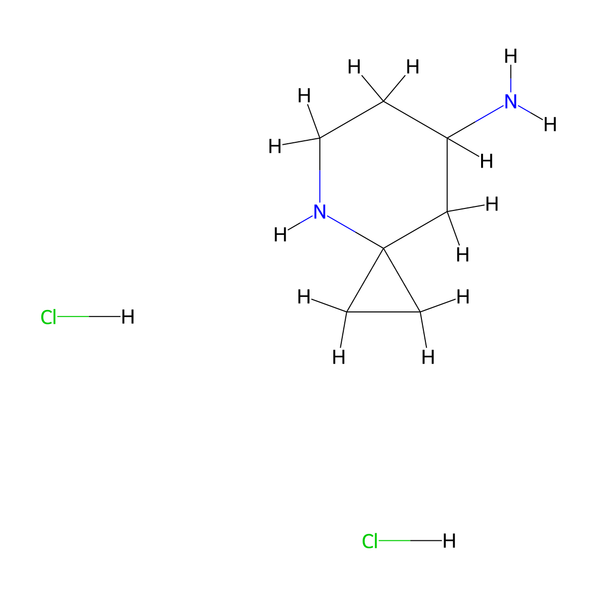 4-Azaspiro[2.5]octan-7-aminedihydrochloride molecular structure, CAS 2567503-84-6