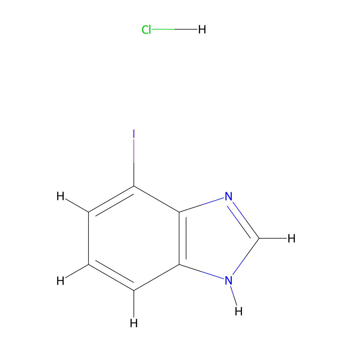 4-iodo-1H-1,3-benzodiazolehydrochloride molecular structure, CAS 2567503-87-9