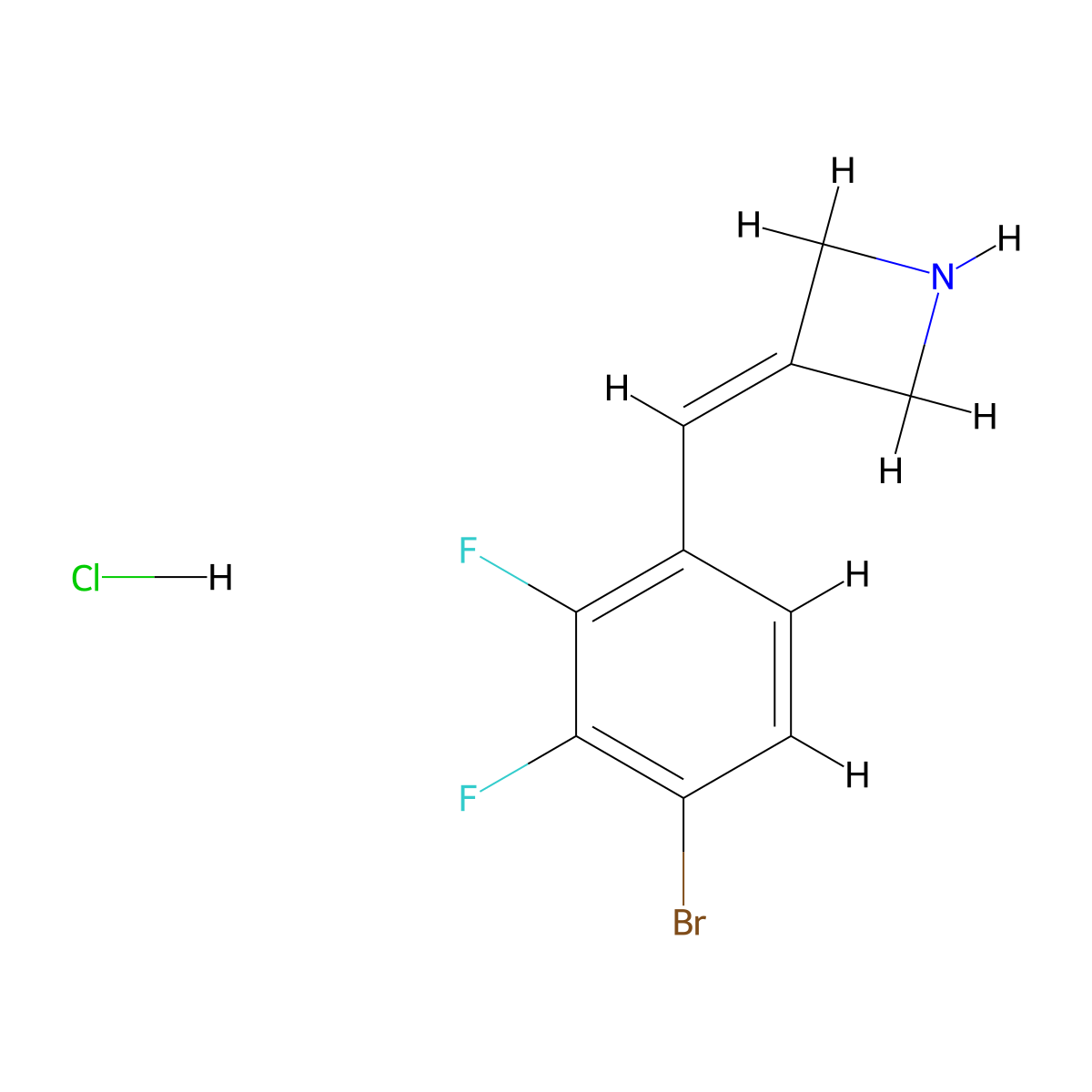 3-[(4-Bromo-2,3-difluorophenyl)methylidene]azetidine hydrochloride molecular structure, CAS 2567503-89-1
