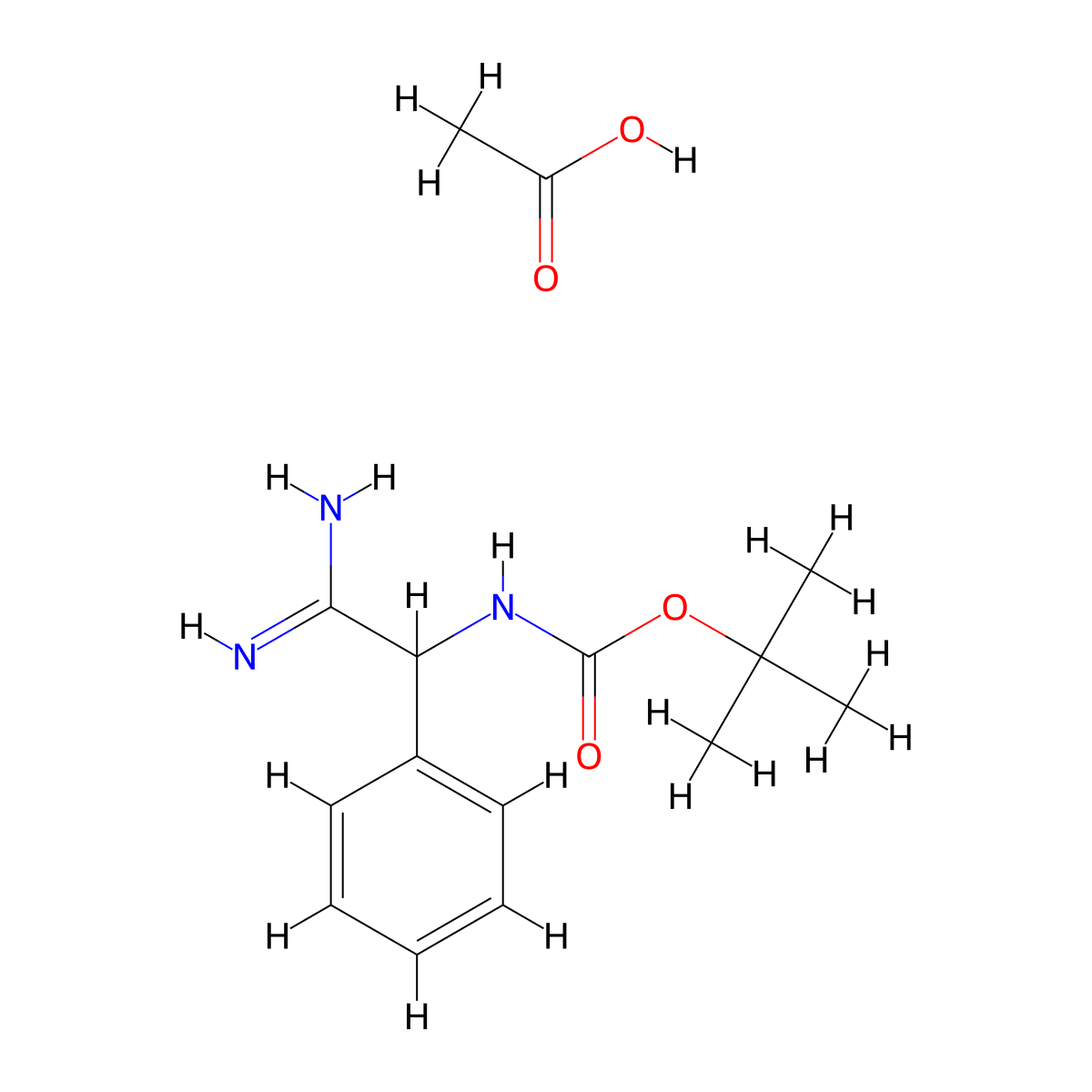 acetic acid; tert-butyl N-(carbamimidoyl(phenyl)methyl)carbamate molecular structure, CAS 2567503-90-4