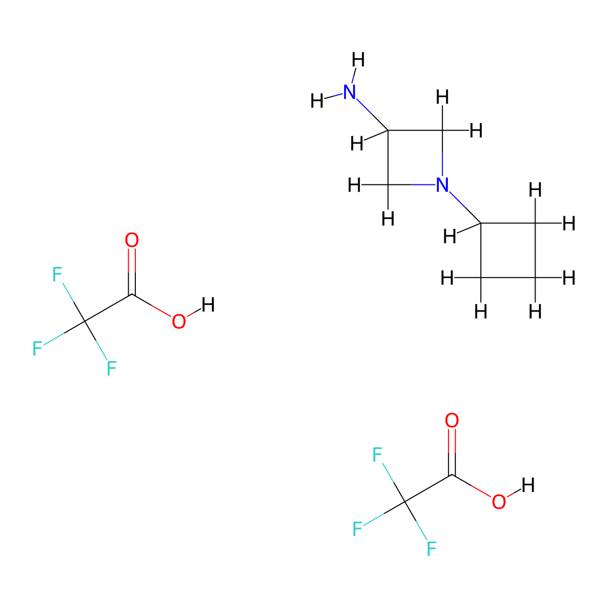 1-Cyclobutylazetidin-3-amine;2,2,2-trifluoroacetic acid molecular structure, CAS 2567503-91-5