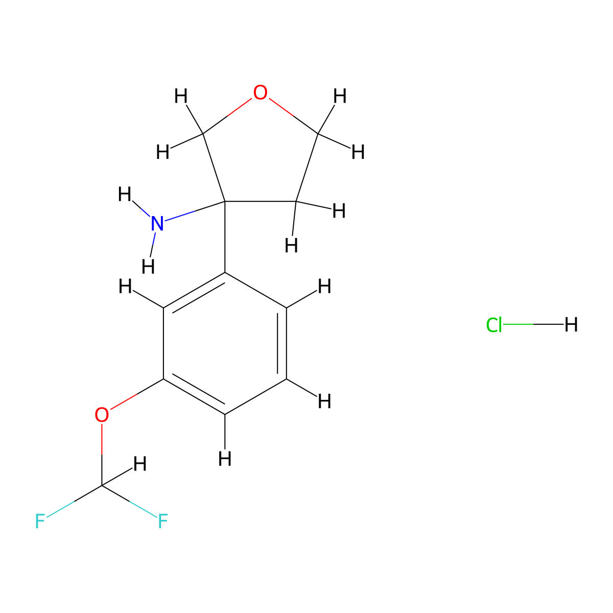 3-[3-(Difluoromethoxy)phenyl]oxolan-3-amine;hydrochloride molecular structure, CAS 2567503-95-9