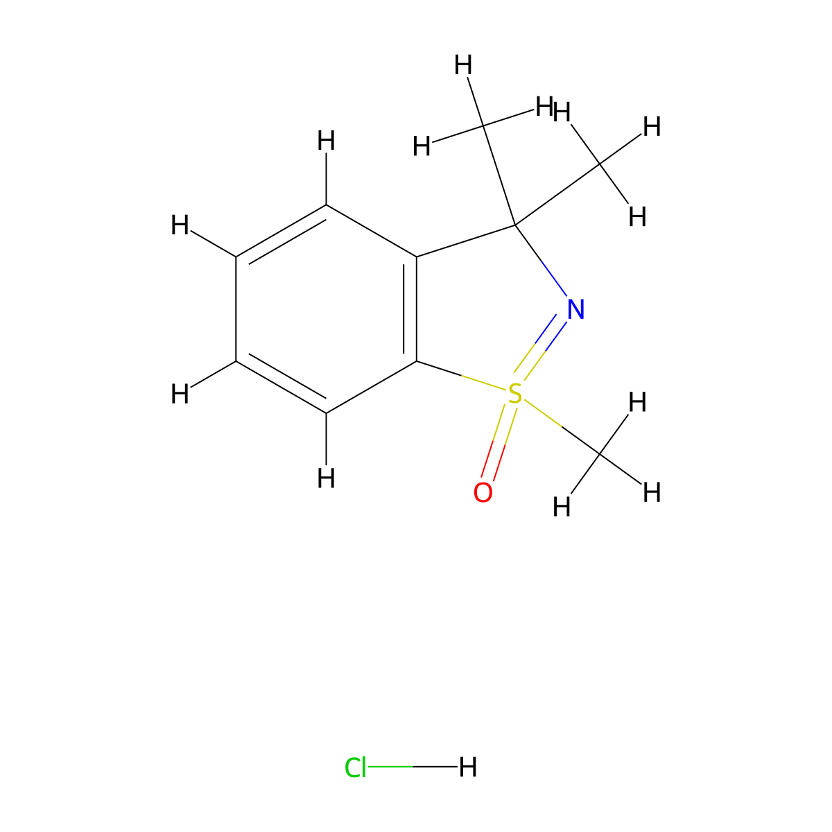 1,3,3-Trimethyl-1,2-benzothiazole 1-oxide;hydrochloride molecular structure, CAS 2567503-99-3