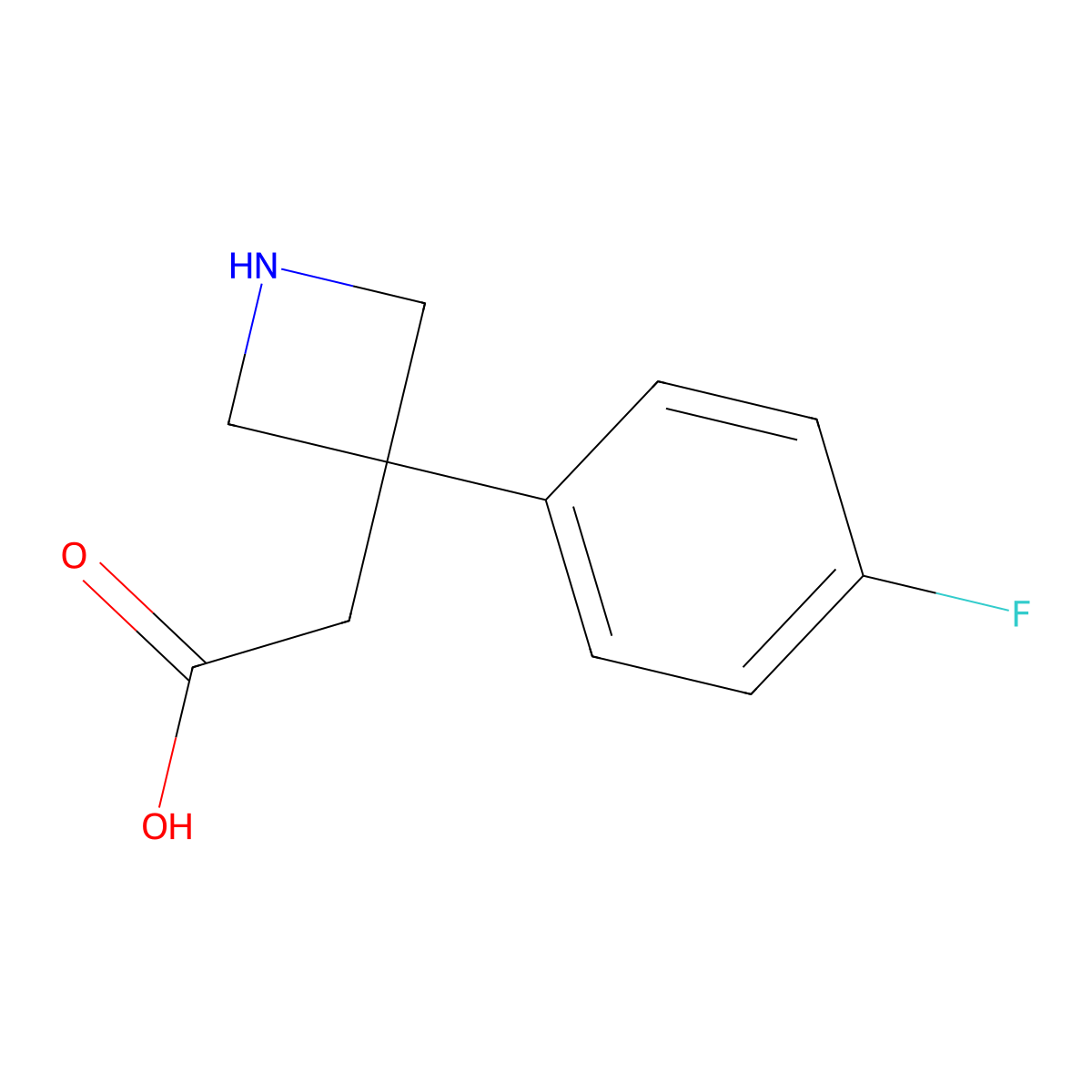 2-[3-(4-Fluorophenyl)azetidin-3-yl]acetic acid molecular structure, CAS 2567504-01-0