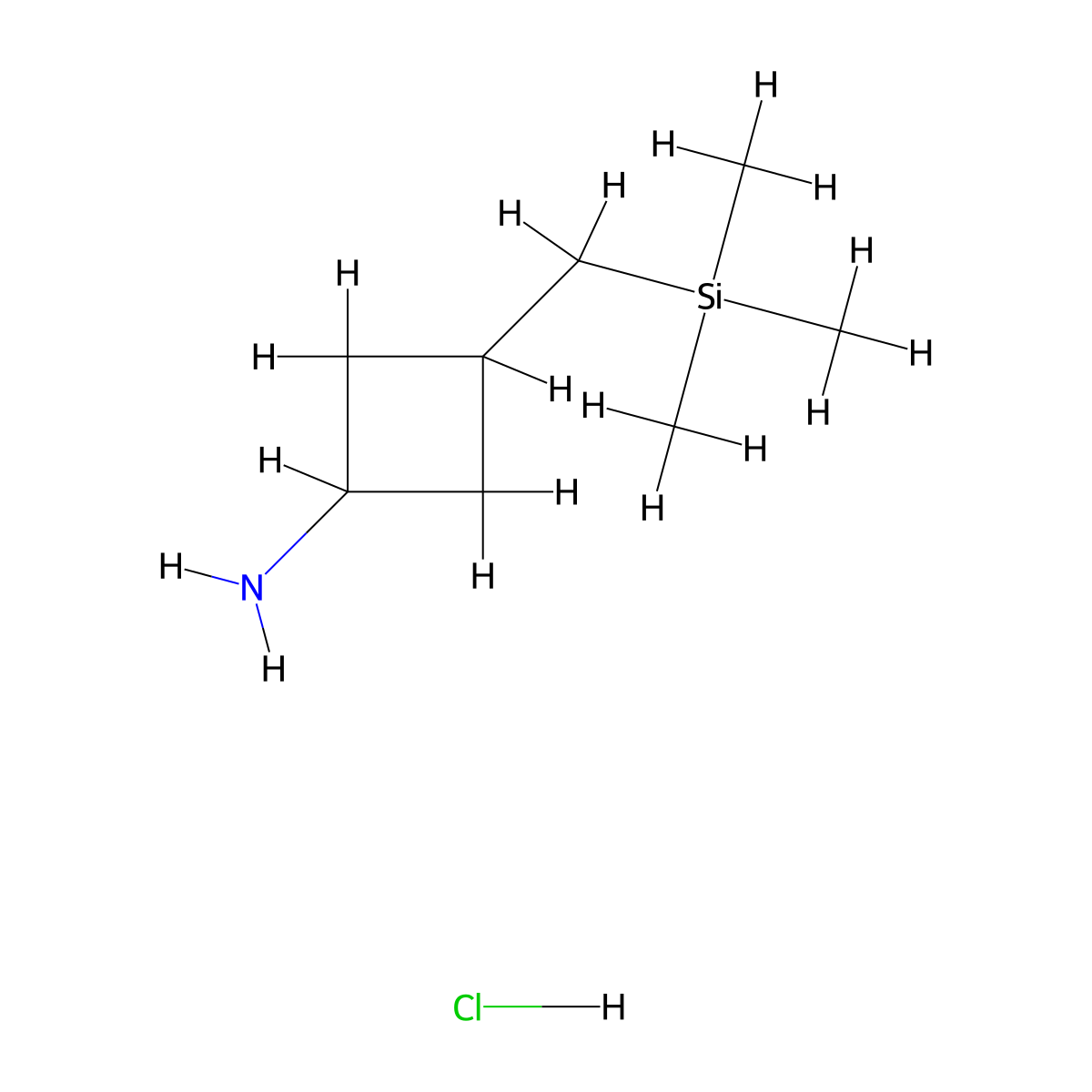 3-(Trimethylsilylmethyl)cyclobutan-1-amine;hydrochloride molecular structure, CAS 2567504-09-8