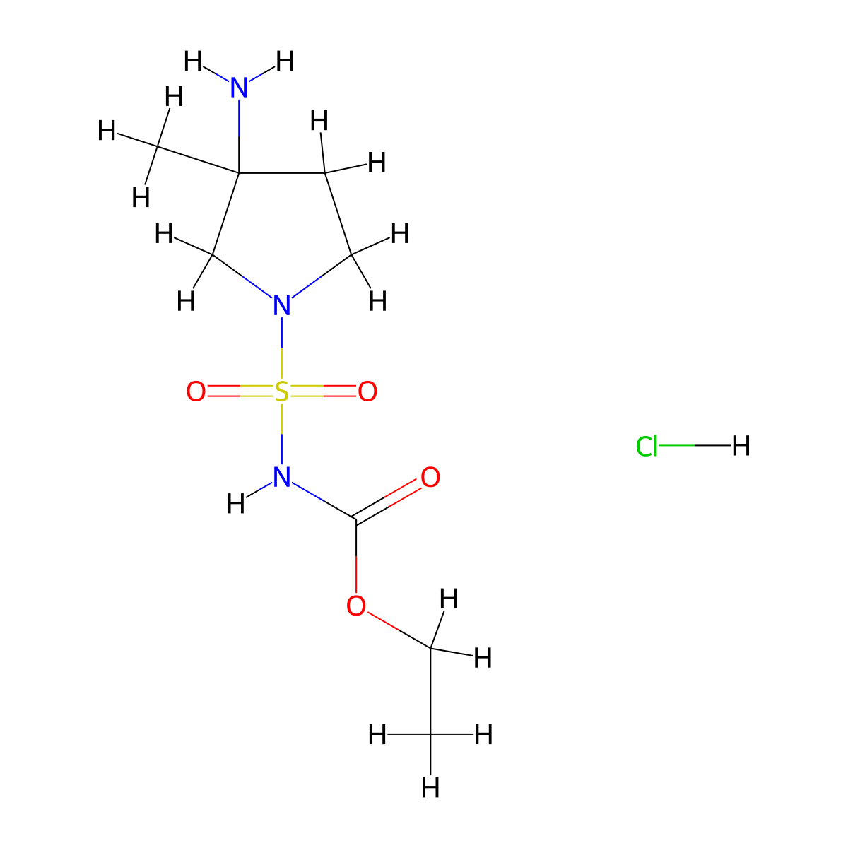 ethylN-[(3-amino-3-methylpyrrolidin-1-yl)sulfonyl]carbamatehydrochloride molecular structure, CAS 2567504-10-1