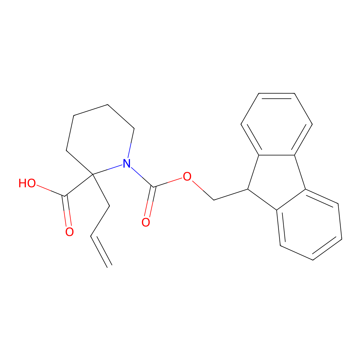 1-{[(9H-fluoren-9-yl)methoxy]carbonyl}-2-(prop-2-en-1-yl)piperidine-2-carboxylic acid molecular structure, CAS 2567504-23-6