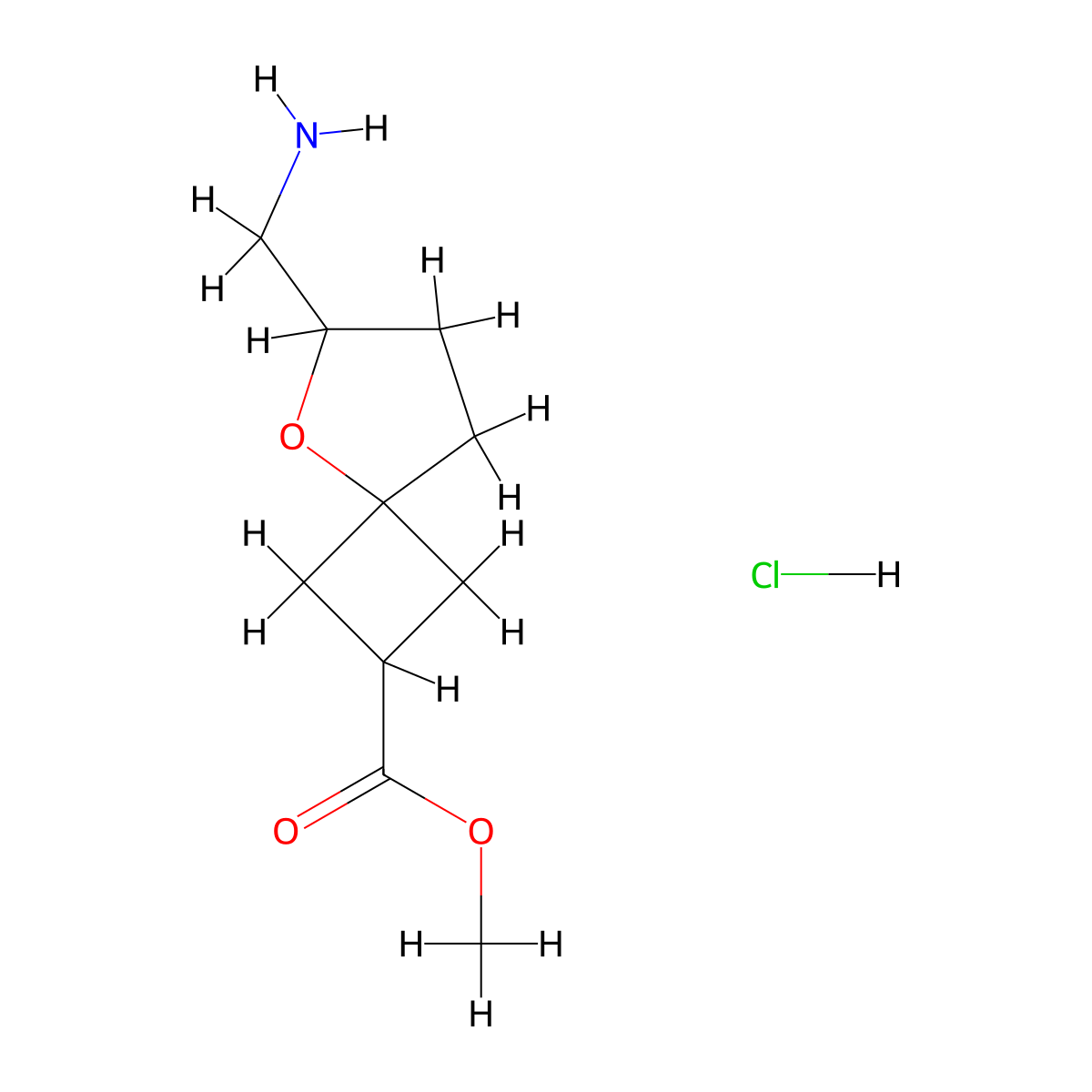 Methyl6-(aminomethyl)-5-oxaspiro[3.4]octane-2-carboxylatehydrochloride molecular structure, CAS 2567504-26-9