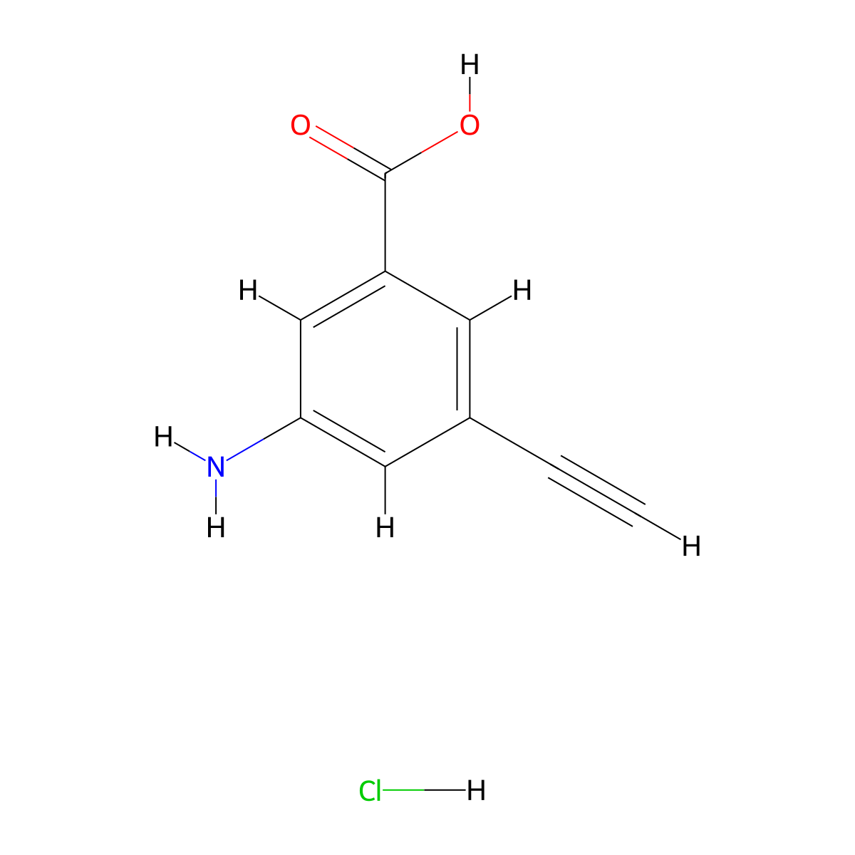 3-Amino-5-ethynylbenzoicacidhydrochloride molecular structure, CAS 2567504-32-7