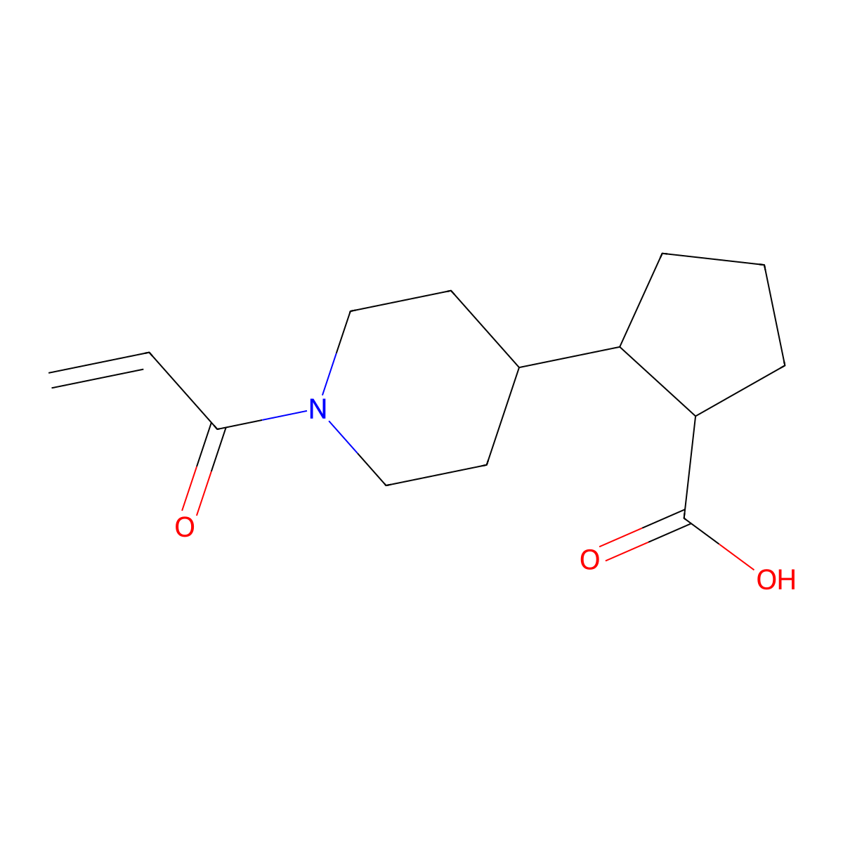 2-(1-(Prop-2-enoyl)piperidin-4-yl)cyclopentane-1-carboxylic acid molecular structure, CAS 2567504-38-3