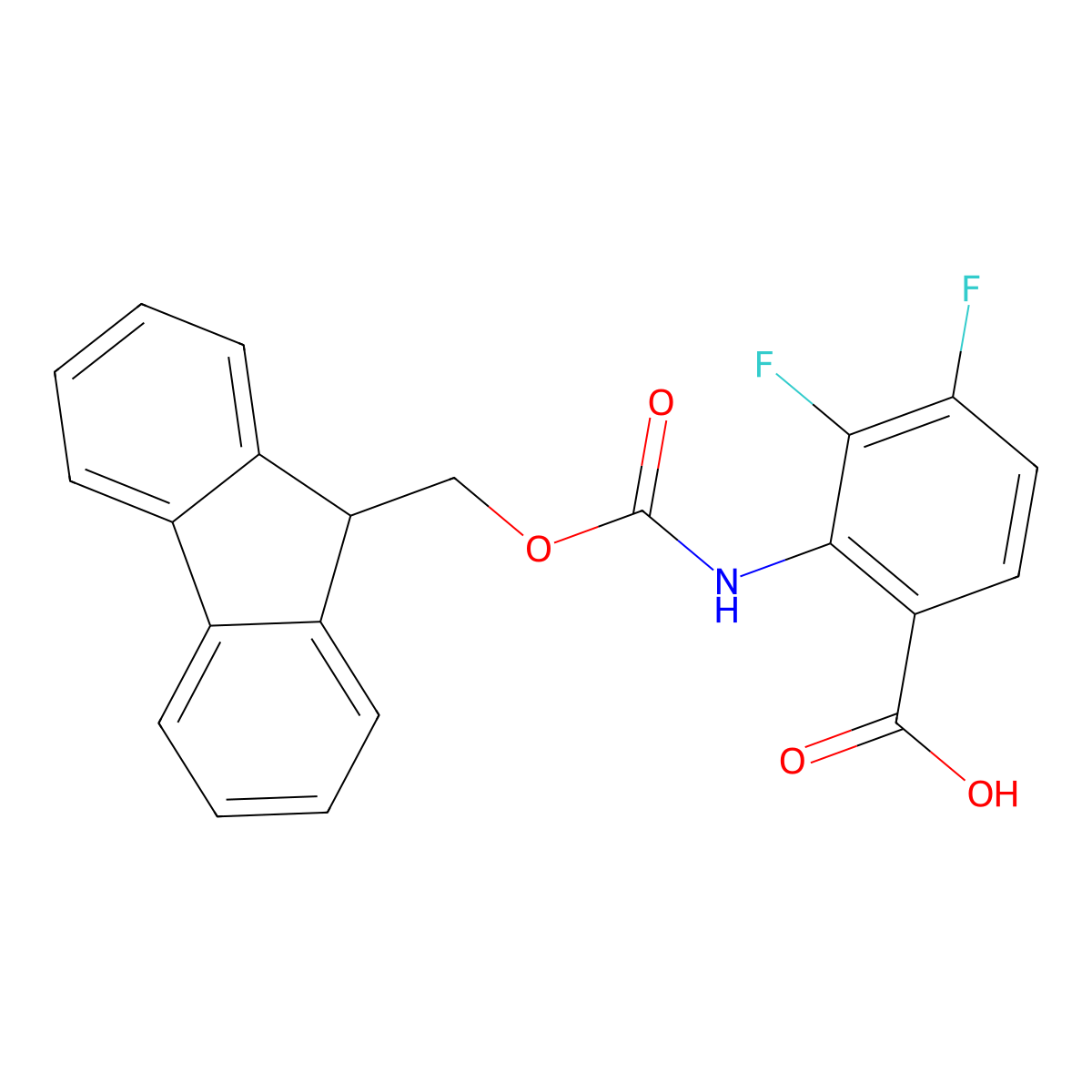 2-({[(9H-fluoren-9-yl)methoxy]carbonyl}amino)-3,4-difluorobenzoic acid molecular structure, CAS 2567504-45-2