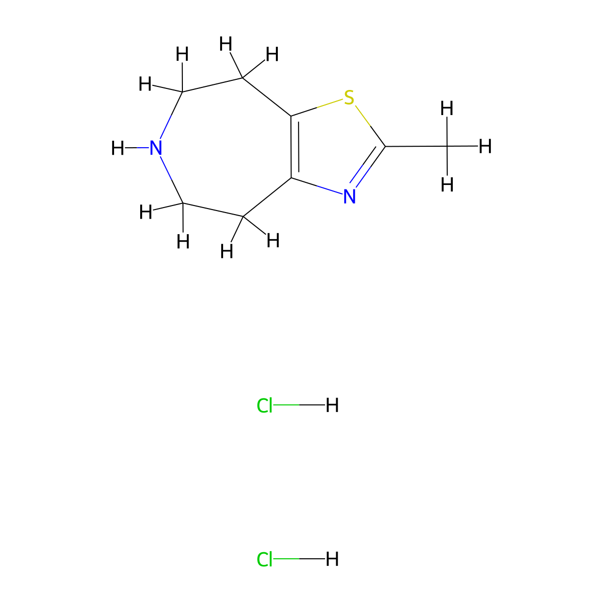 2-methyl-4H,5H,6H,7H,8H-[1,3]thiazolo[4,5-d]azepine dihydrochloride molecular structure, CAS 2567504-48-5