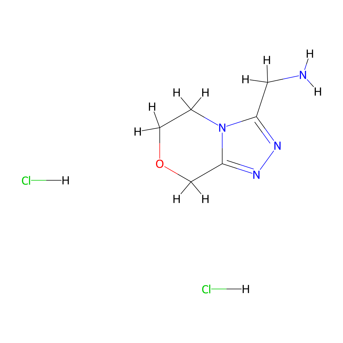 6,8-Dihydro-5H-[1,2,4]triazolo[3,4-c][1,4]oxazin-3-ylmethanamine;dihydrochloride molecular structure, CAS 2567504-49-6