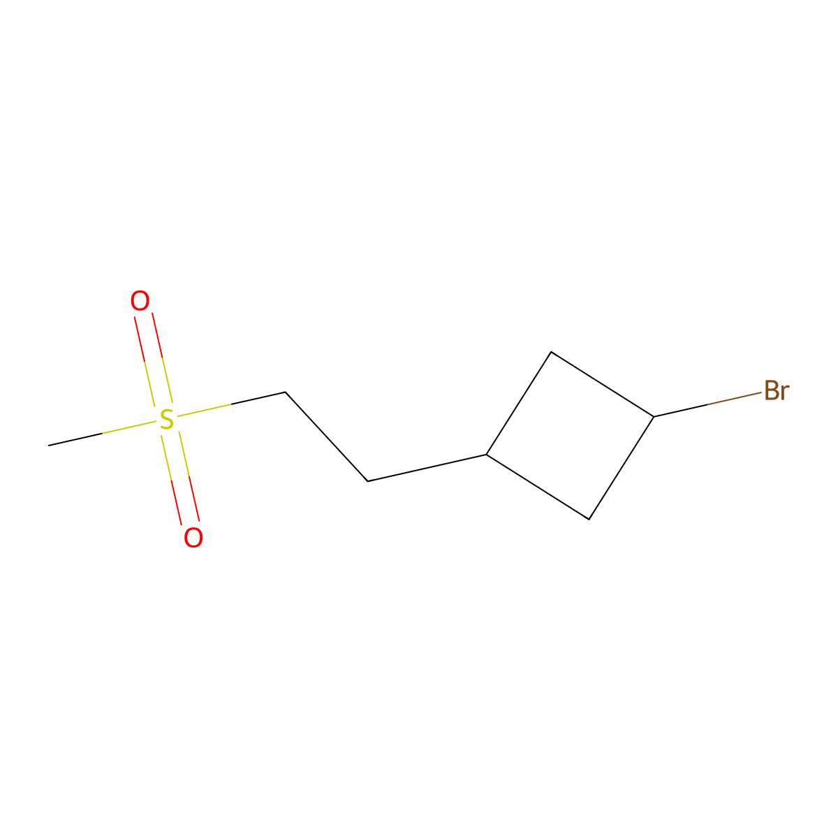 1-Bromo-3-(2-methylsulfonylethyl)cyclobutane molecular structure, CAS 2567504-51-0
