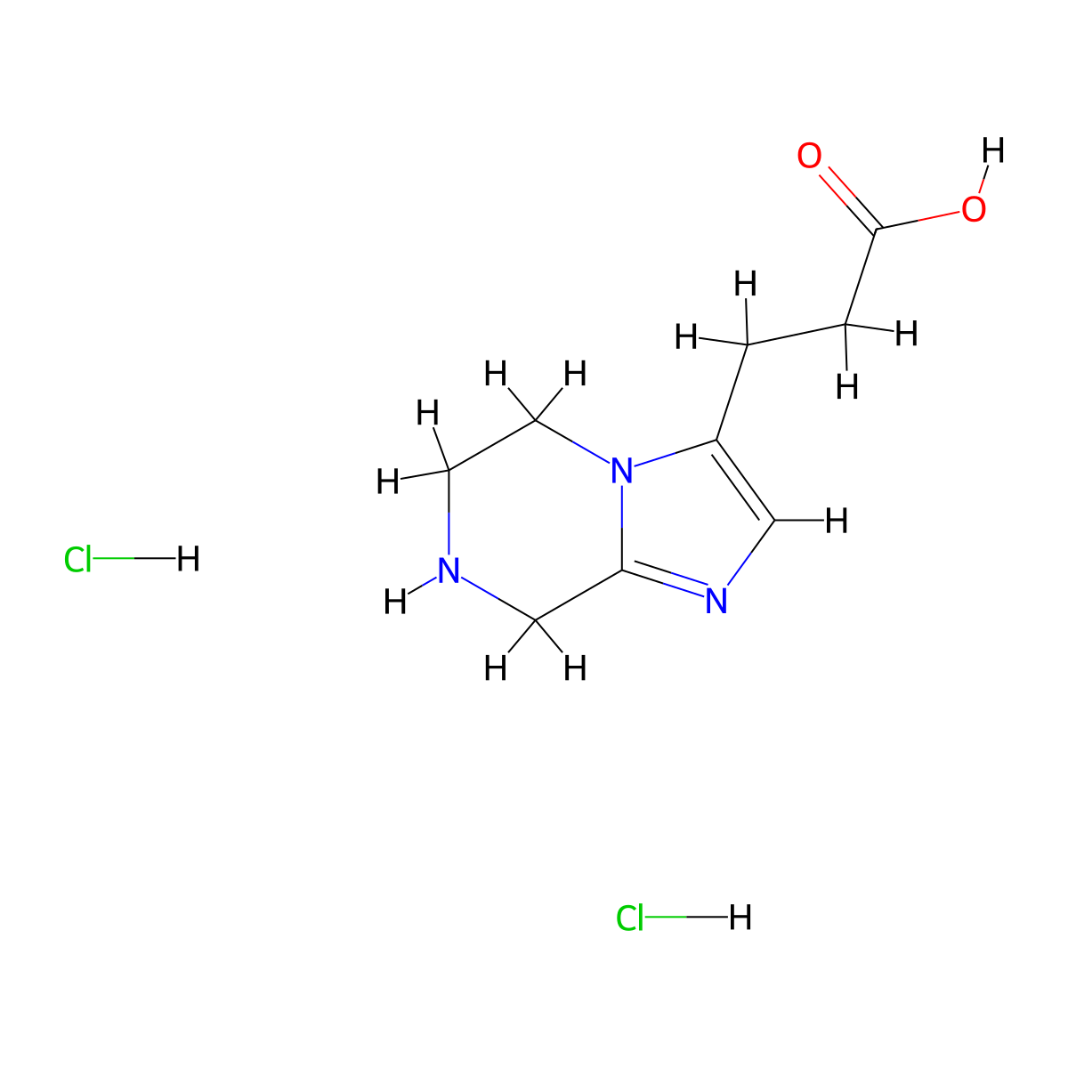 3-{5h,6h,7h,8h-Imidazo[1,2-a]pyrazin-3-yl}propanoic acid dihydrochloride molecular structure, CAS 2567504-52-1