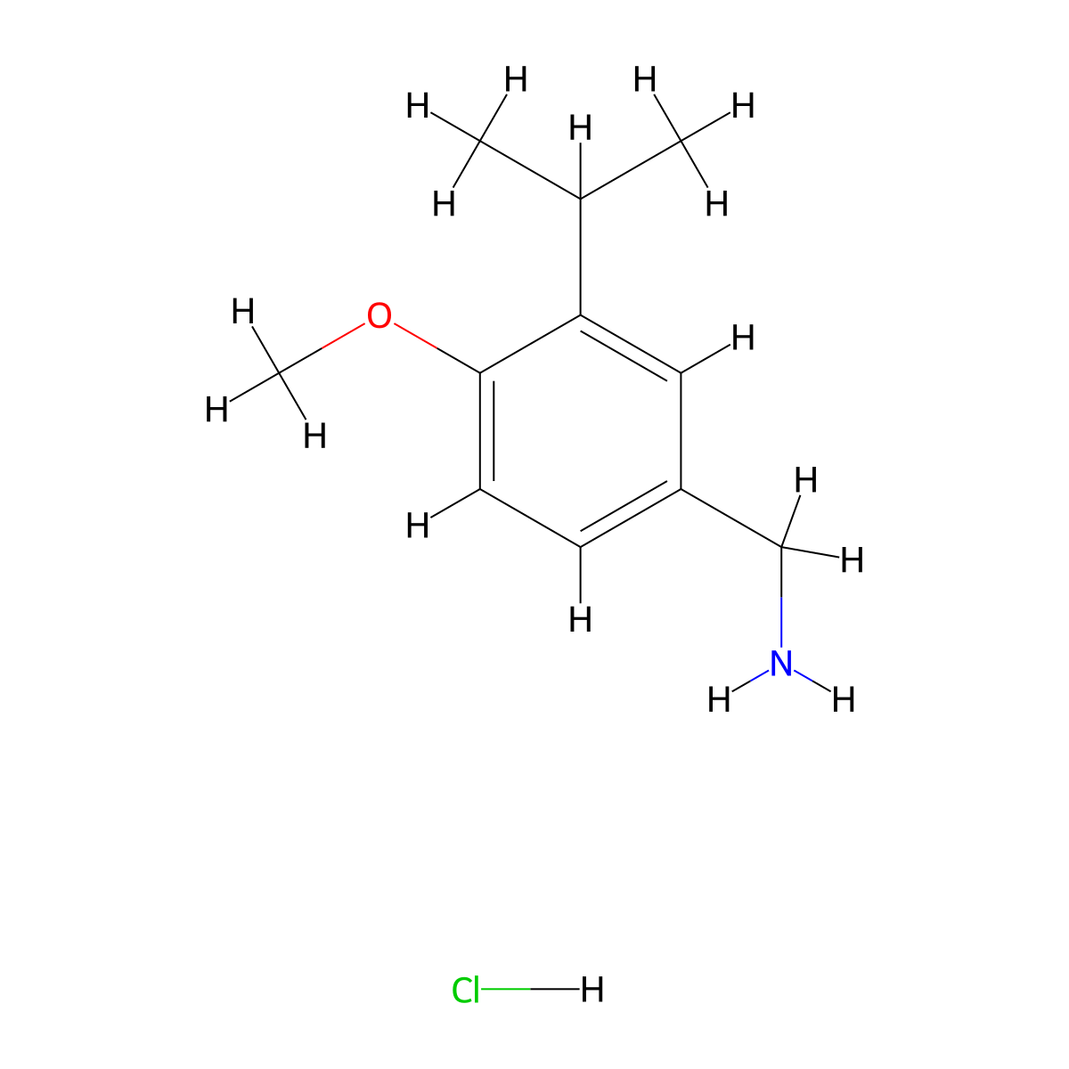 1-[4-Methoxy-3-(propan-2-yl)phenyl]methanaminehydrochloride molecular structure, CAS 2567504-57-6