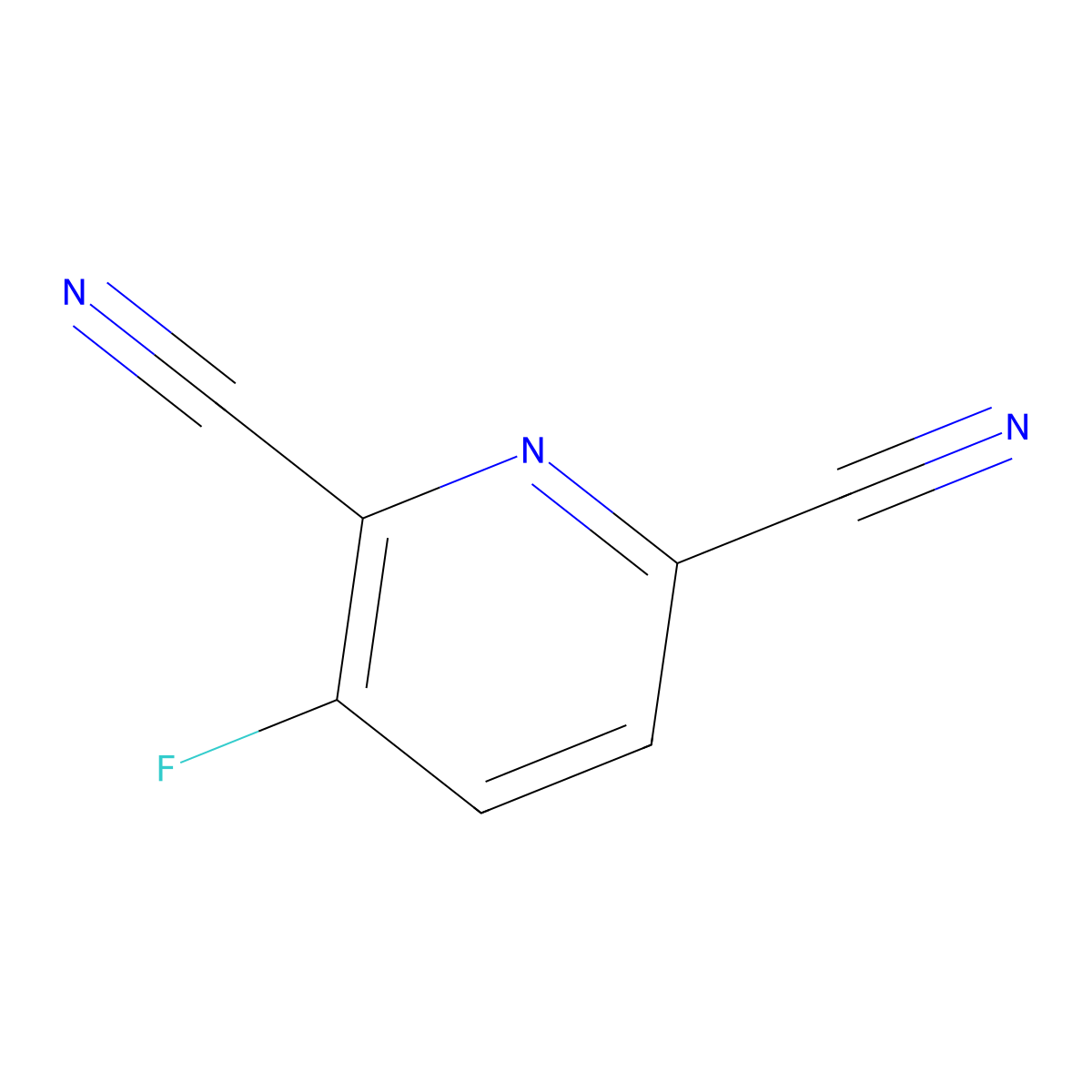 3-Fluoropyridine-2,6-dicarbonitrile molecular structure, CAS 2567504-58-7