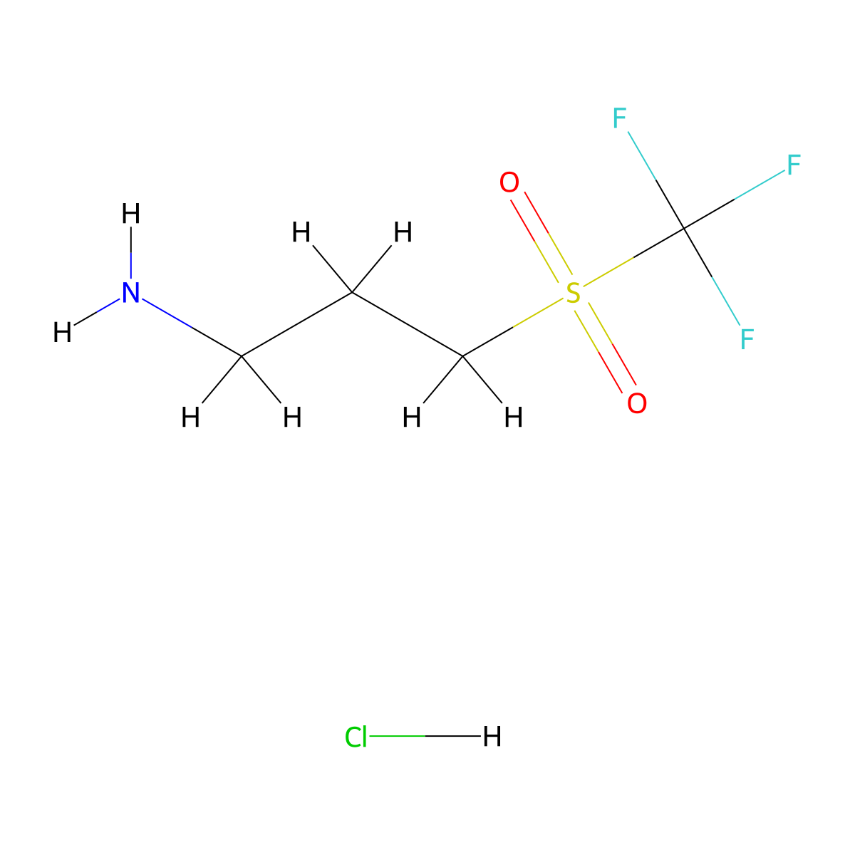 3-Trifluoromethanesulfonylpropan-1-amine hydrochloride molecular structure, CAS 2567504-64-5