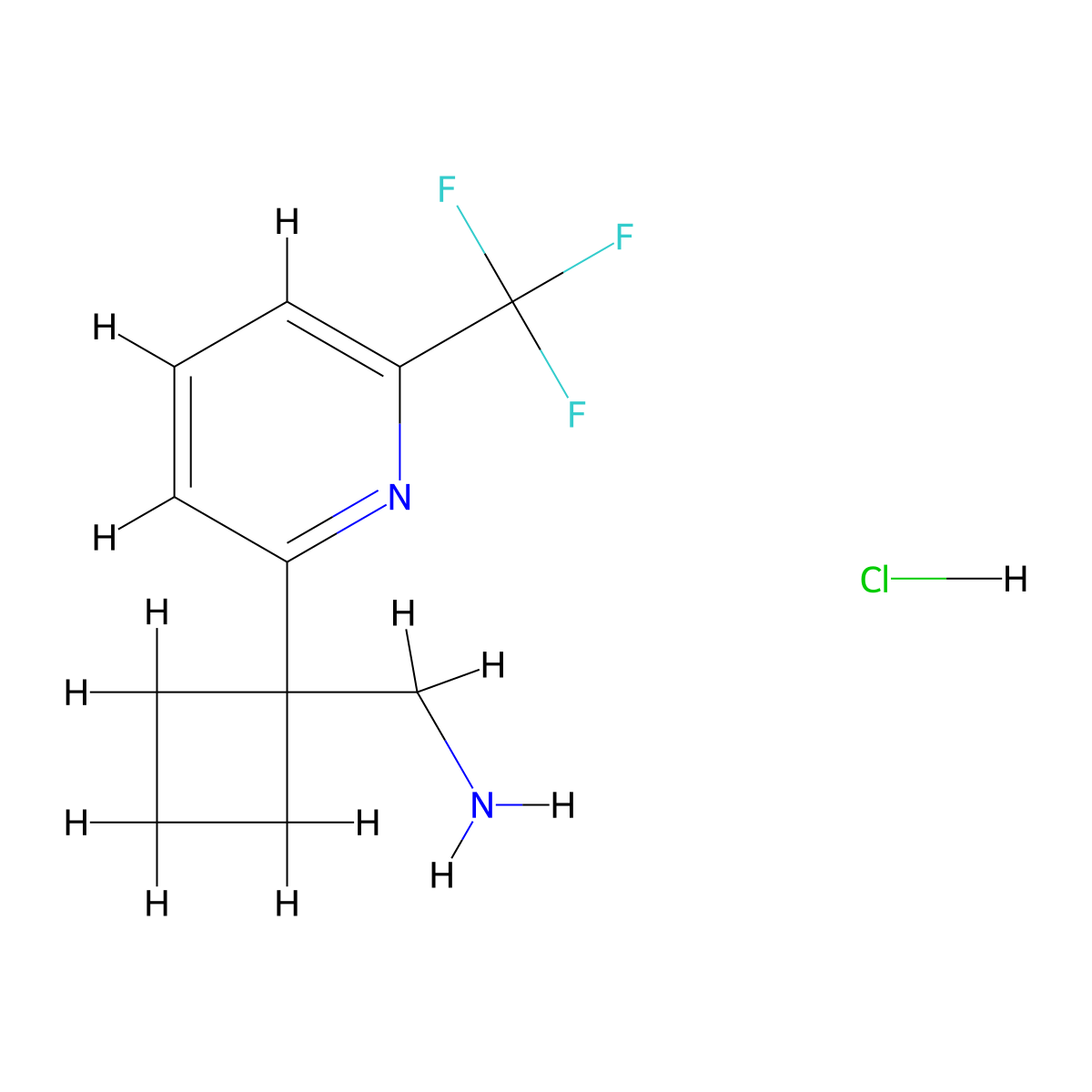 1-{1-[6-(Trifluoromethyl)pyridin-2-yl]cyclobutyl}methanaminehydrochloride molecular structure, CAS 2567504-80-5