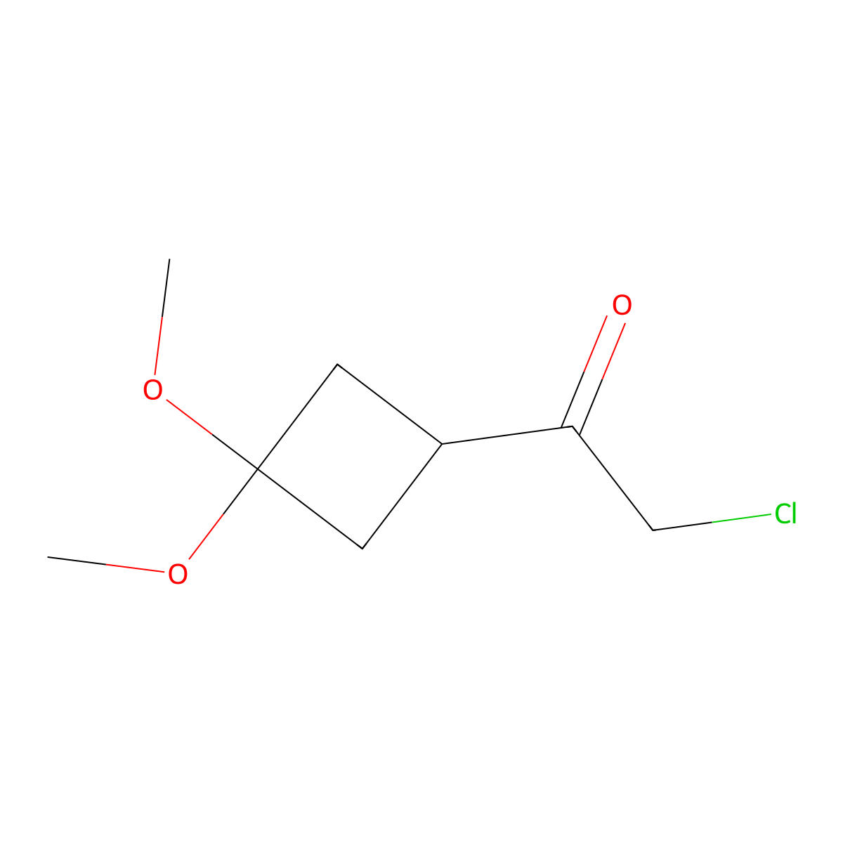 2-Chloro-1-(3,3-dimethoxycyclobutyl)ethan-1-one molecular structure, CAS 2567504-84-9