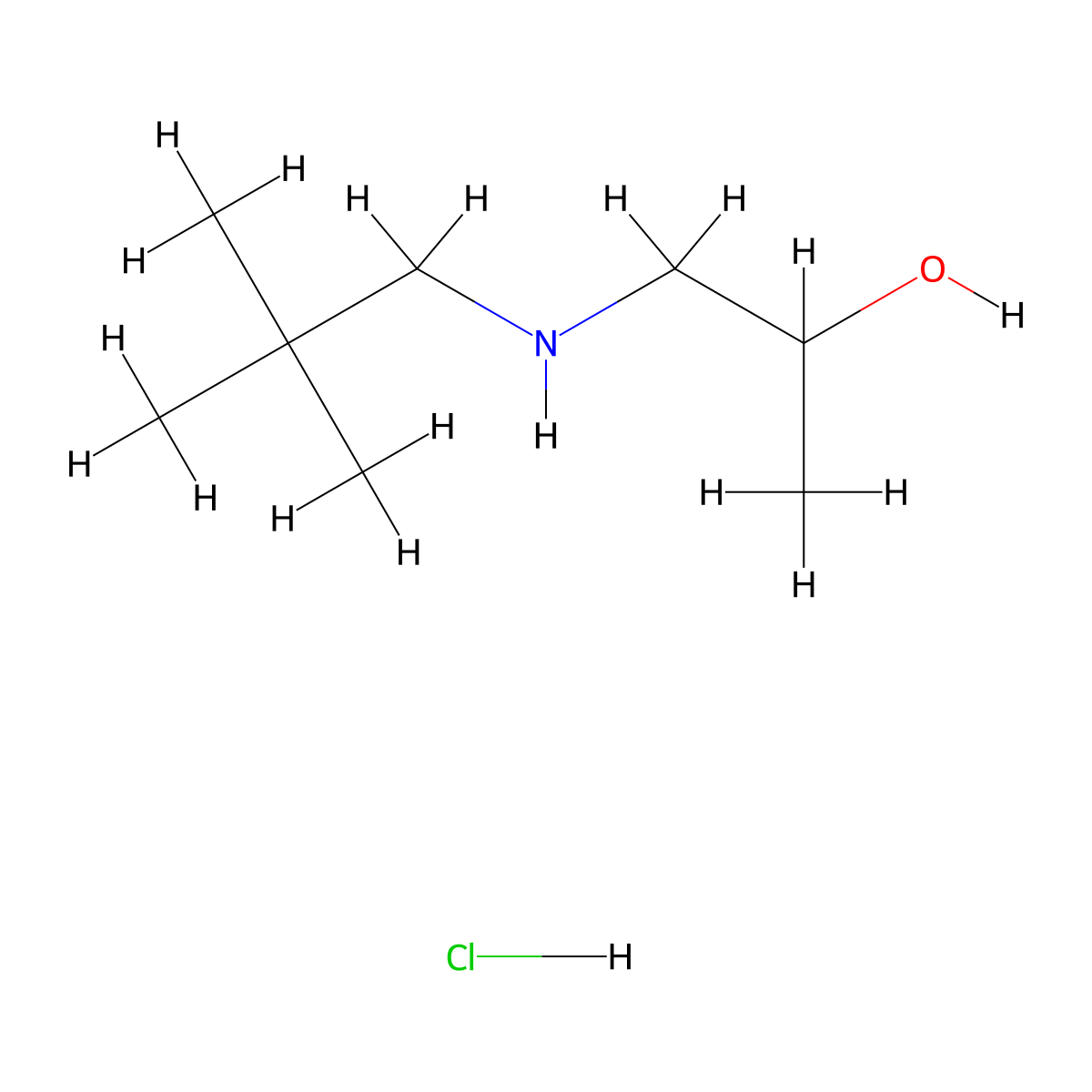 1-(2,2-Dimethylpropylamino)propan-2-ol;hydrochloride molecular structure, CAS 2567504-85-0
