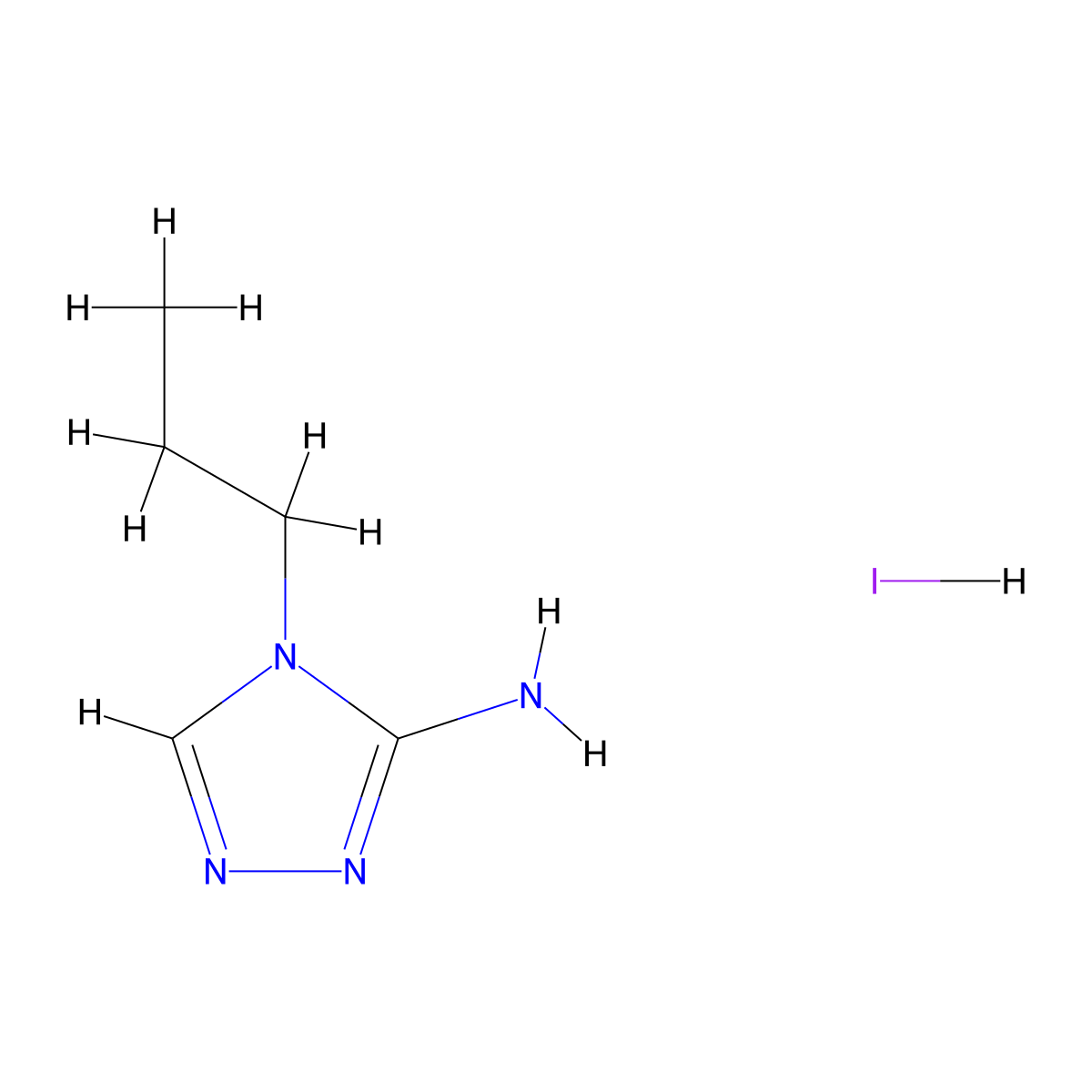 4-propyl-4H-1,2,4-triazol-3-amine hydroiodide molecular structure, CAS 2567504-94-1