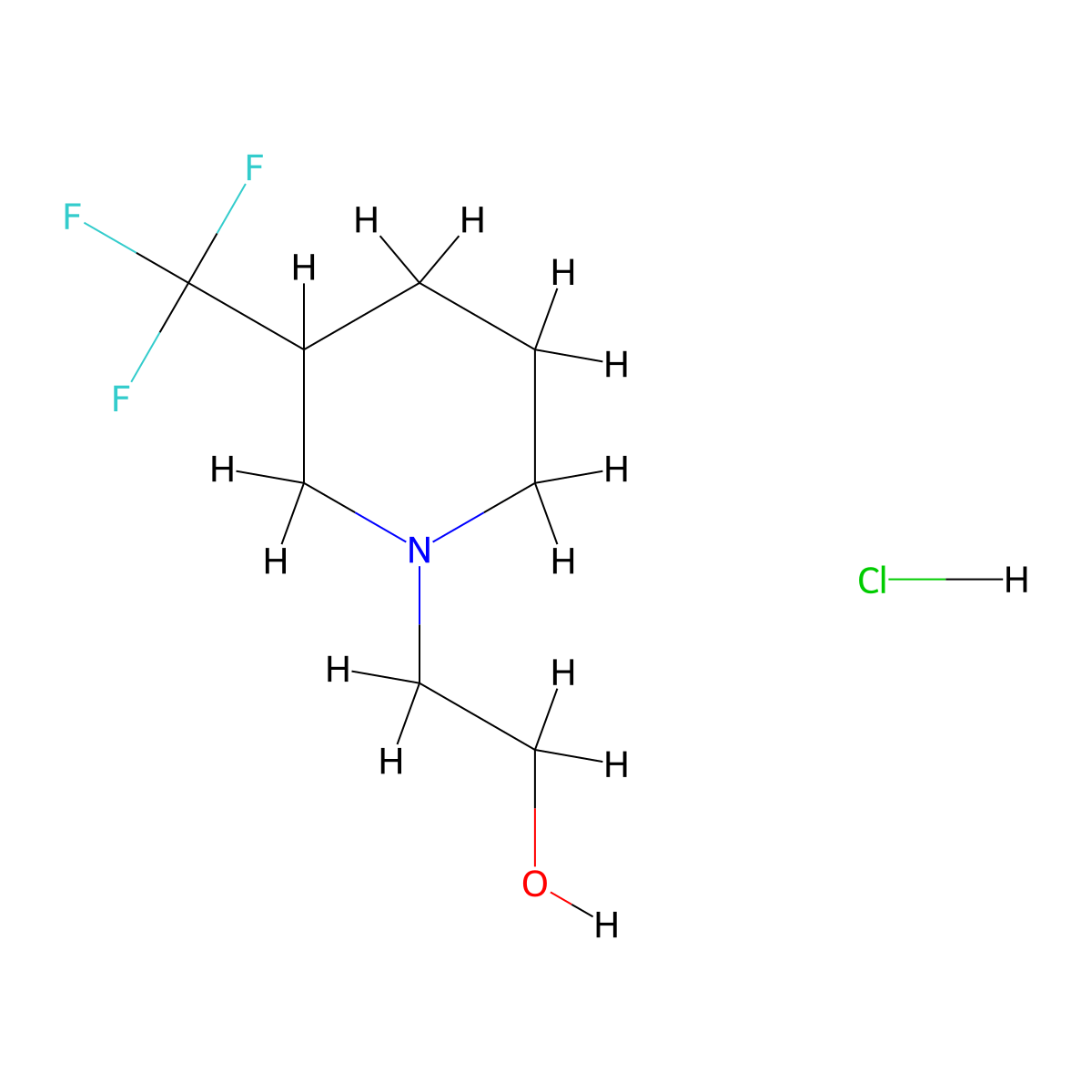 2-[3-(Trifluoromethyl)piperidin-1-yl]ethanol;hydrochloride molecular structure, CAS 2567505-03-5