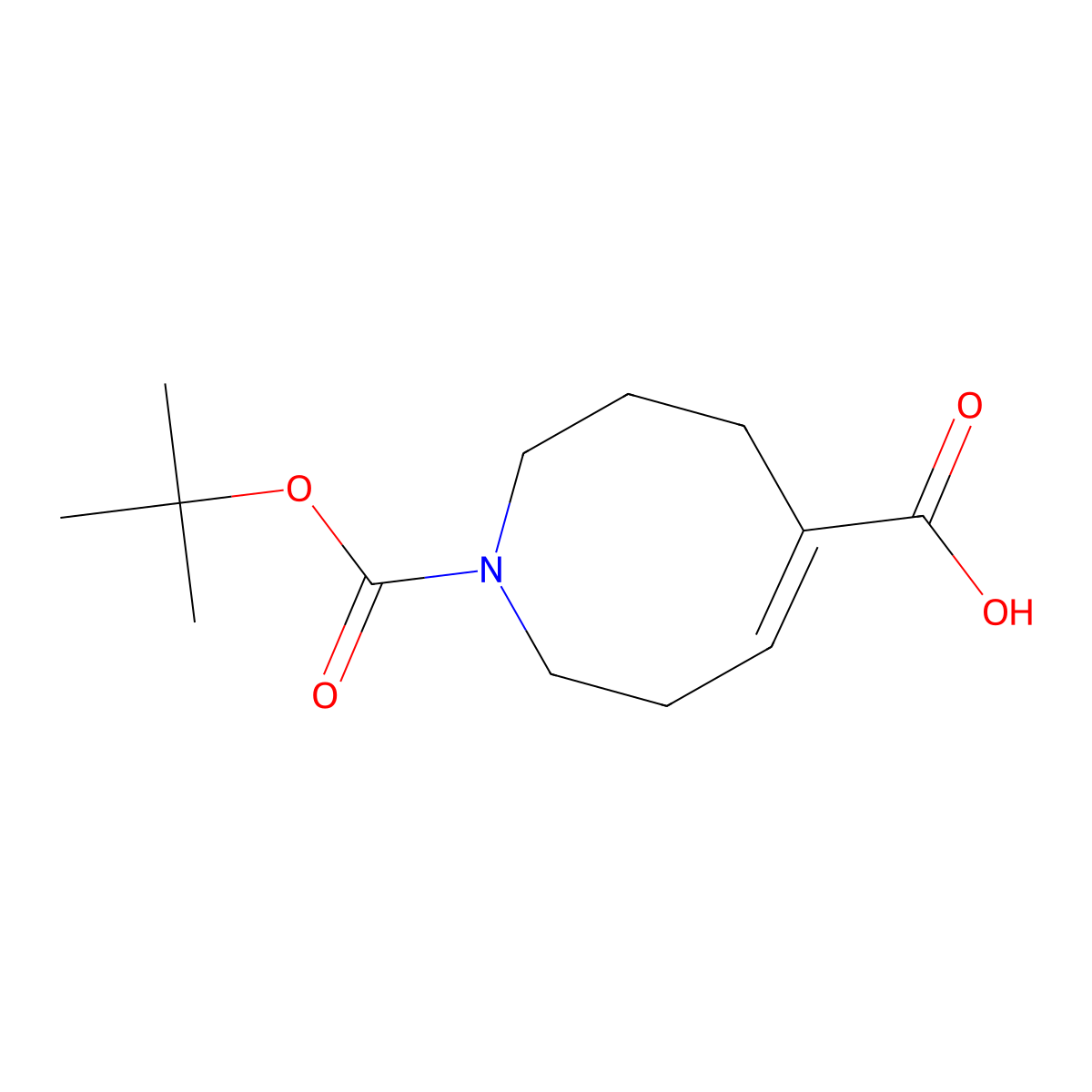 (4E)-1-[(tert-butoxy)carbonyl]-1,2,3,6,7,8-hexahydroazocine-5-carboxylic acid molecular structure, CAS 2567517-38-6