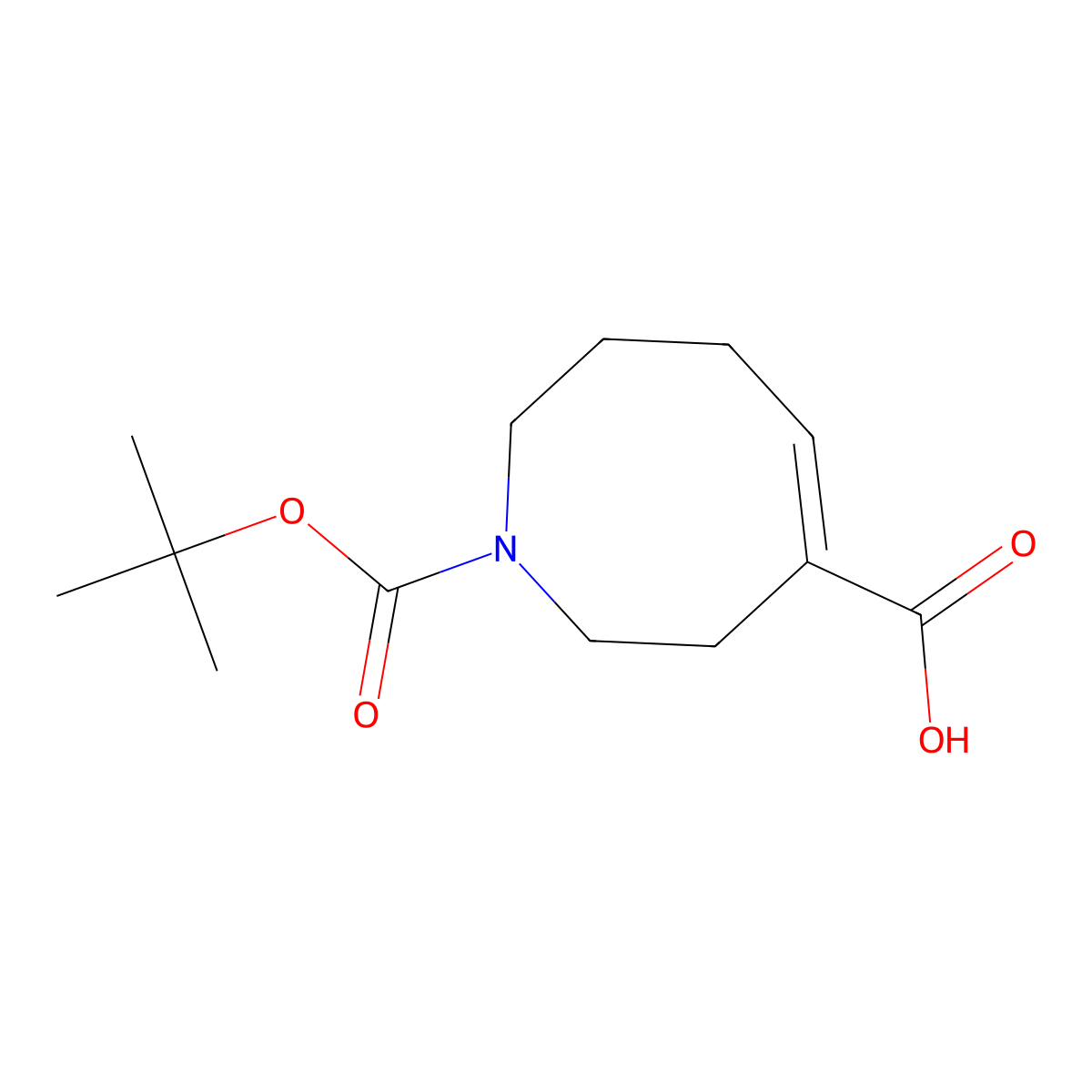 (4E)-1-[(tert-butoxy)carbonyl]-1,2,3,6,7,8-hexahydroazocine-4-carboxylicacid molecular structure, CAS 2567517-46-6