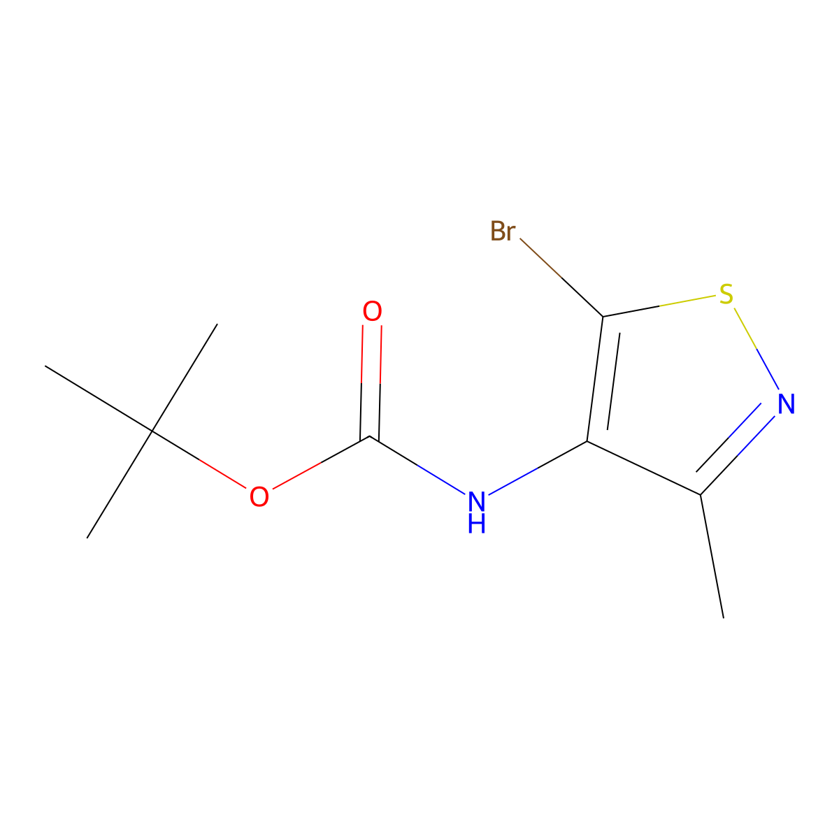 tert-Butyl (5-bromo-3-methylisothiazol-4-yl)carbamate molecular structure, CAS 2567560-92-1