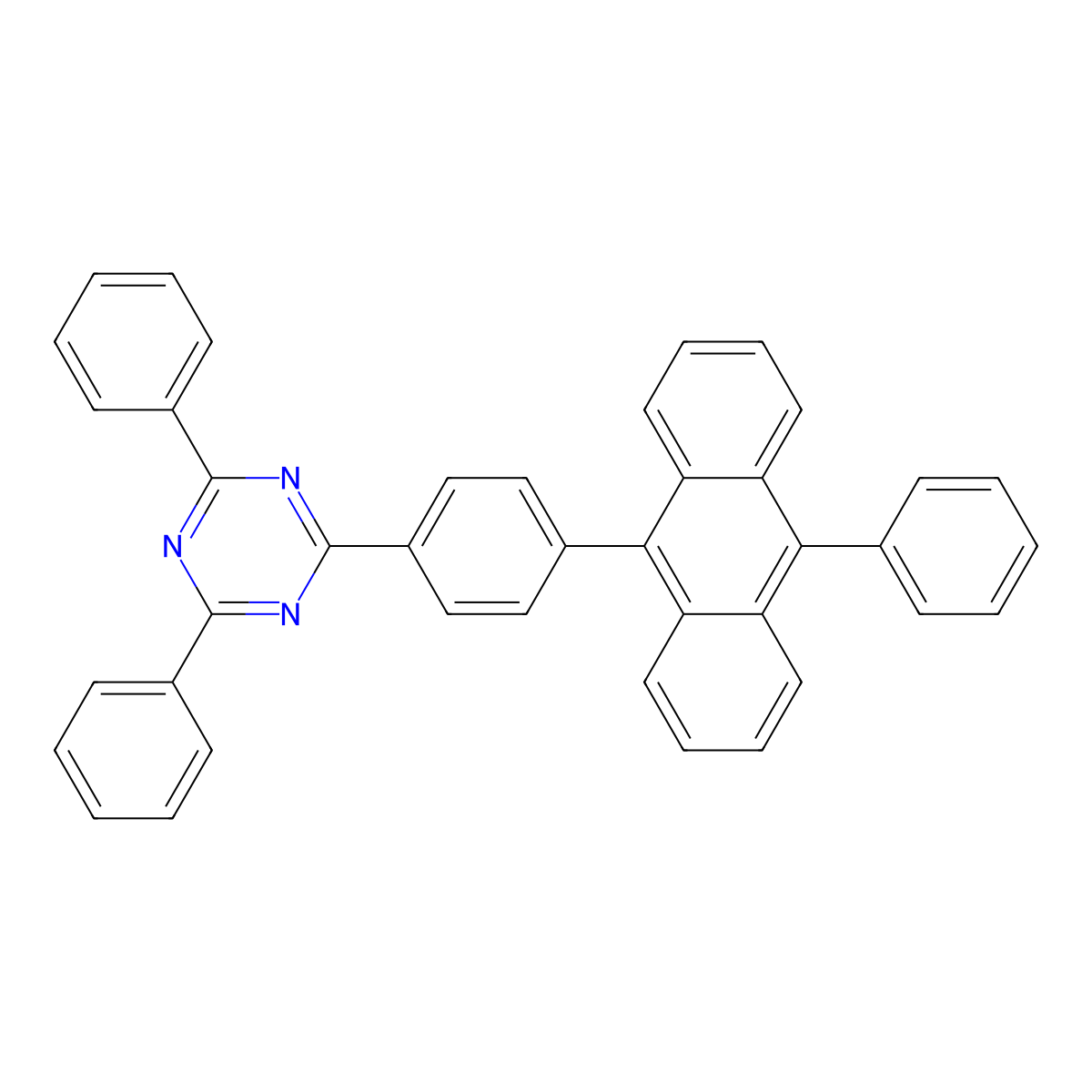 2,4-Diphenyl-6-[4-(10-phenyl-9-anthracenyl)phenyl]-1,3,5-triazine molecular structure, CAS 2567881-43-8