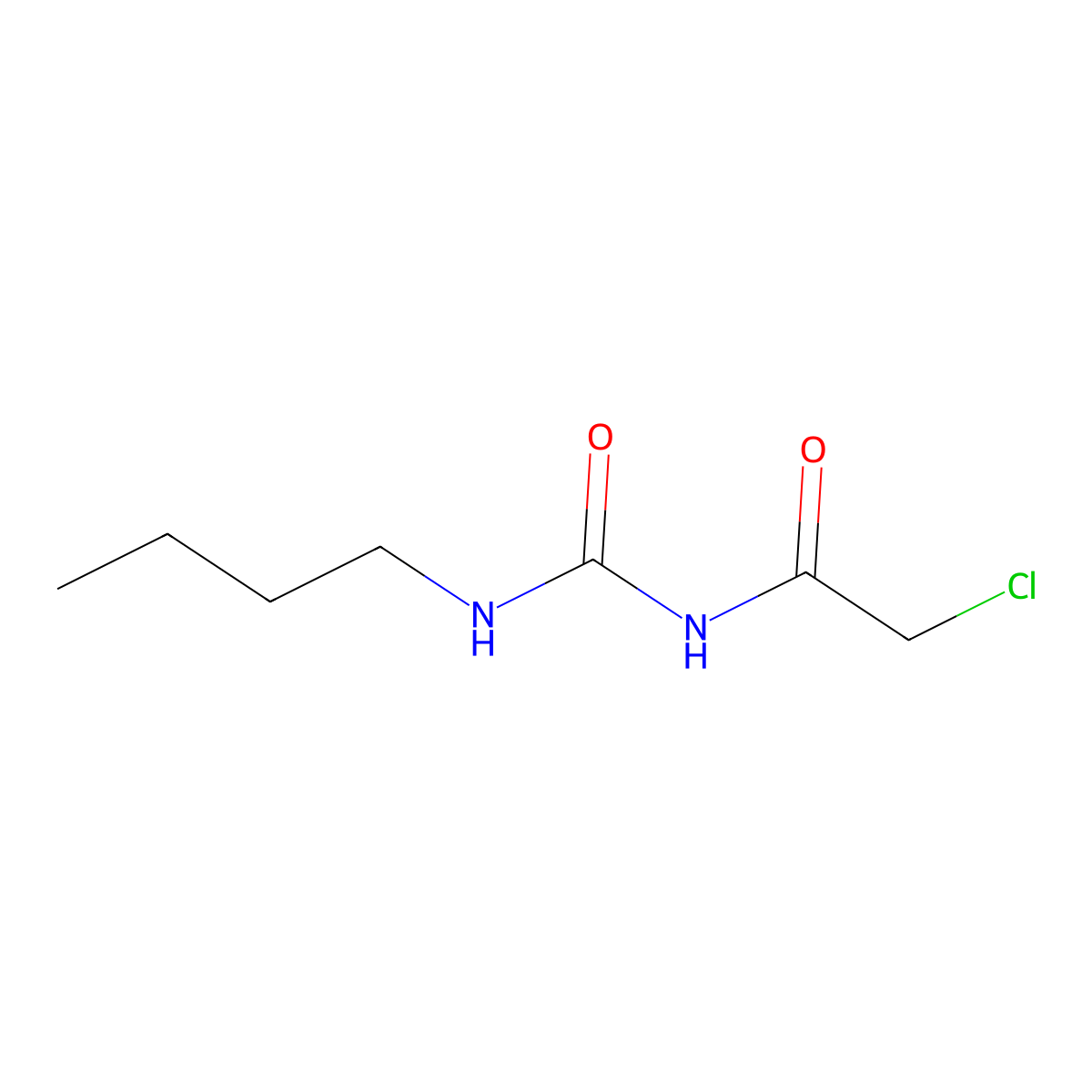N-(butylcarbamoyl)-2-chloroacetamide molecular structure, CAS 25679-91-8